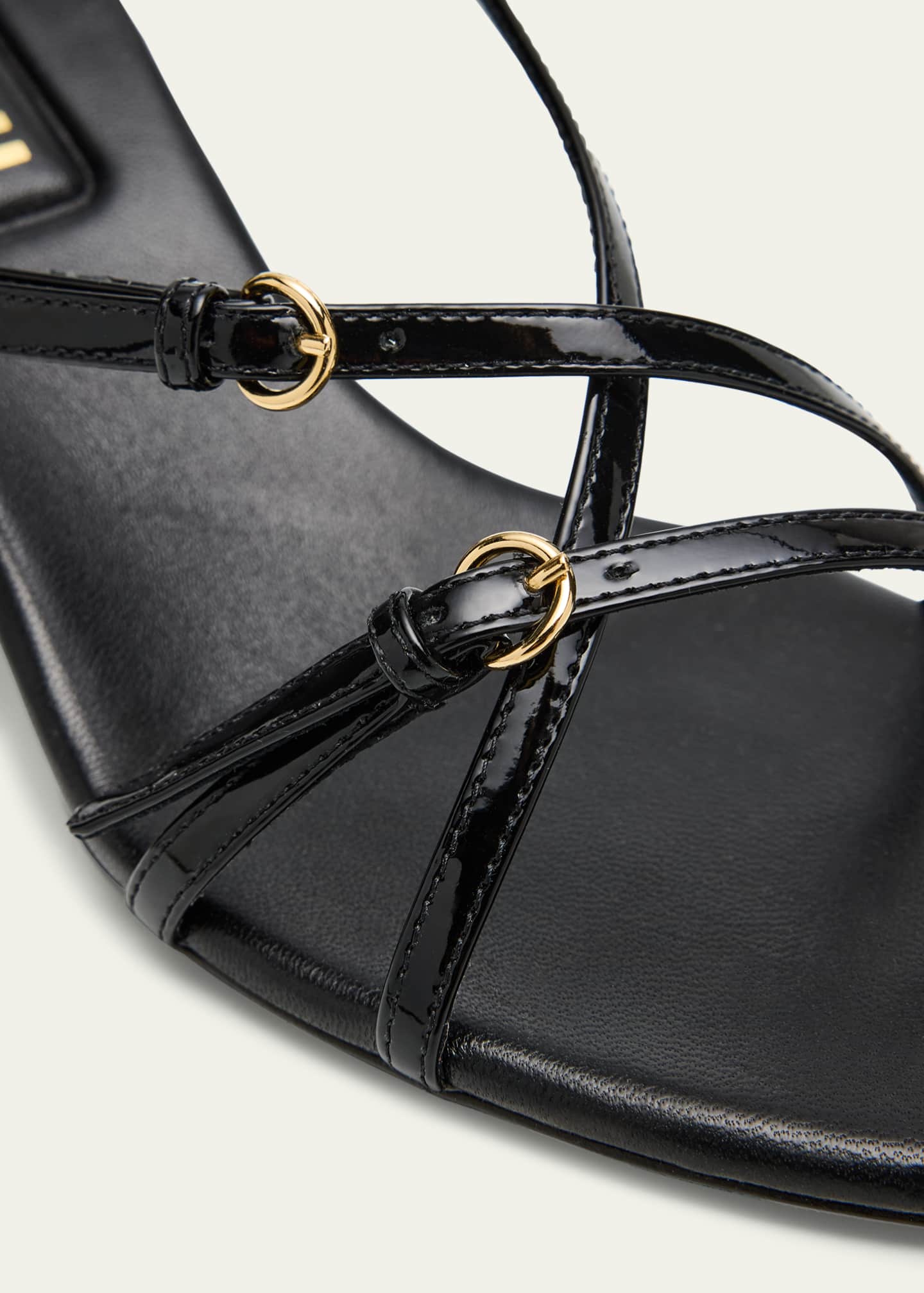 Miu Miu Vernice Strappy Leather Slingback Sandals