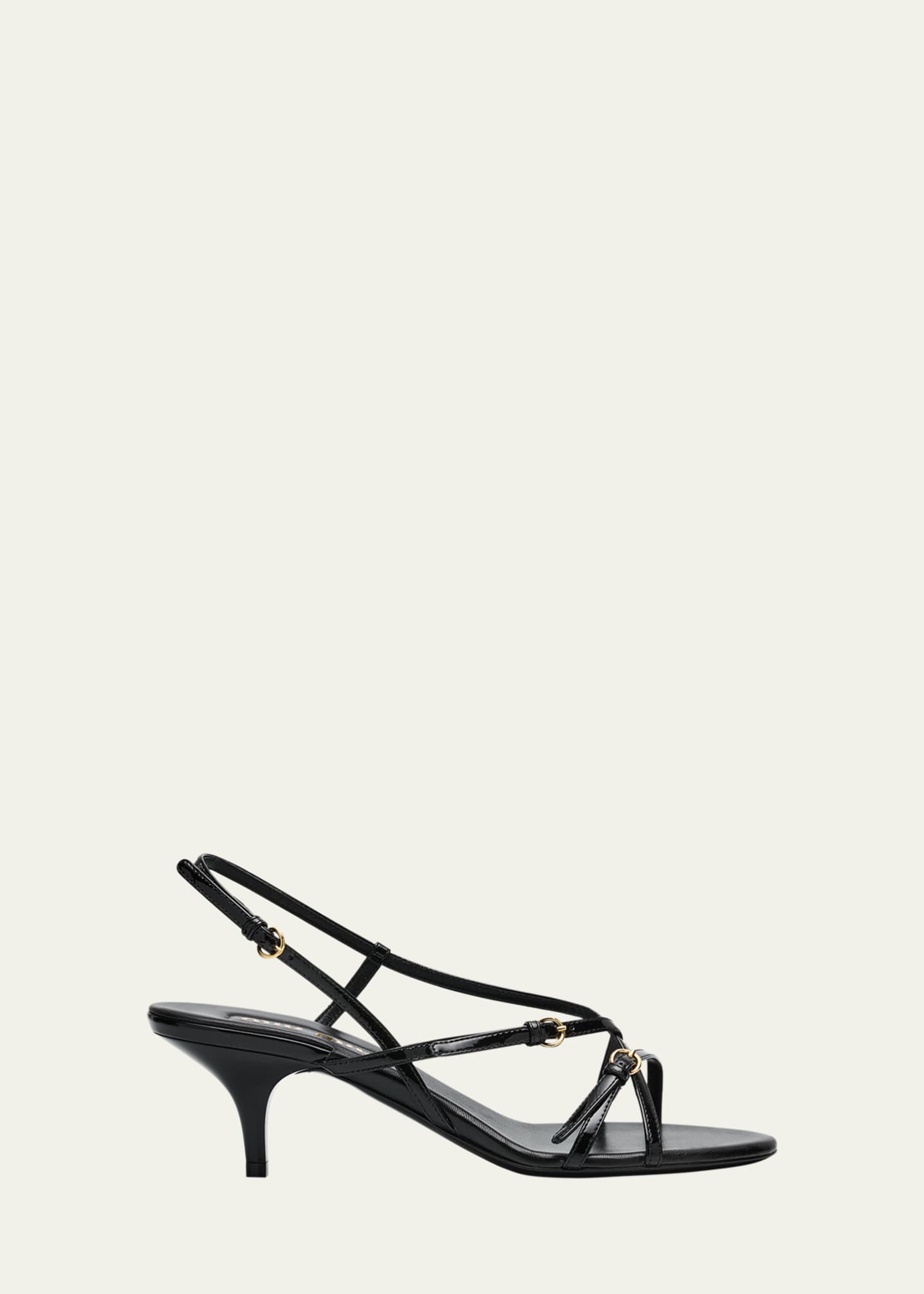 サンダル・ミュール MIU MIU Black Nappa Leather Sandals Miu Miu Sandals Black Womens Miu Miu