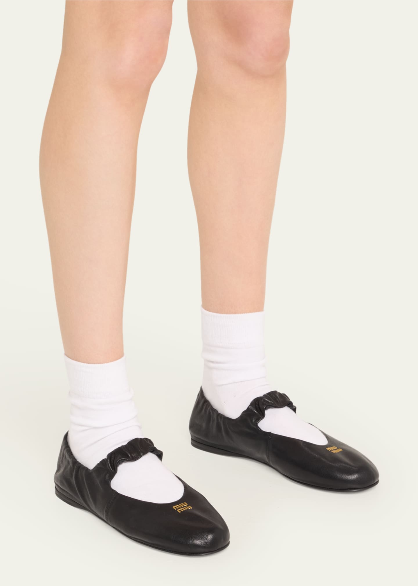 Miu Miu Leather Band Ballerina Flats - Bergdorf Goodman