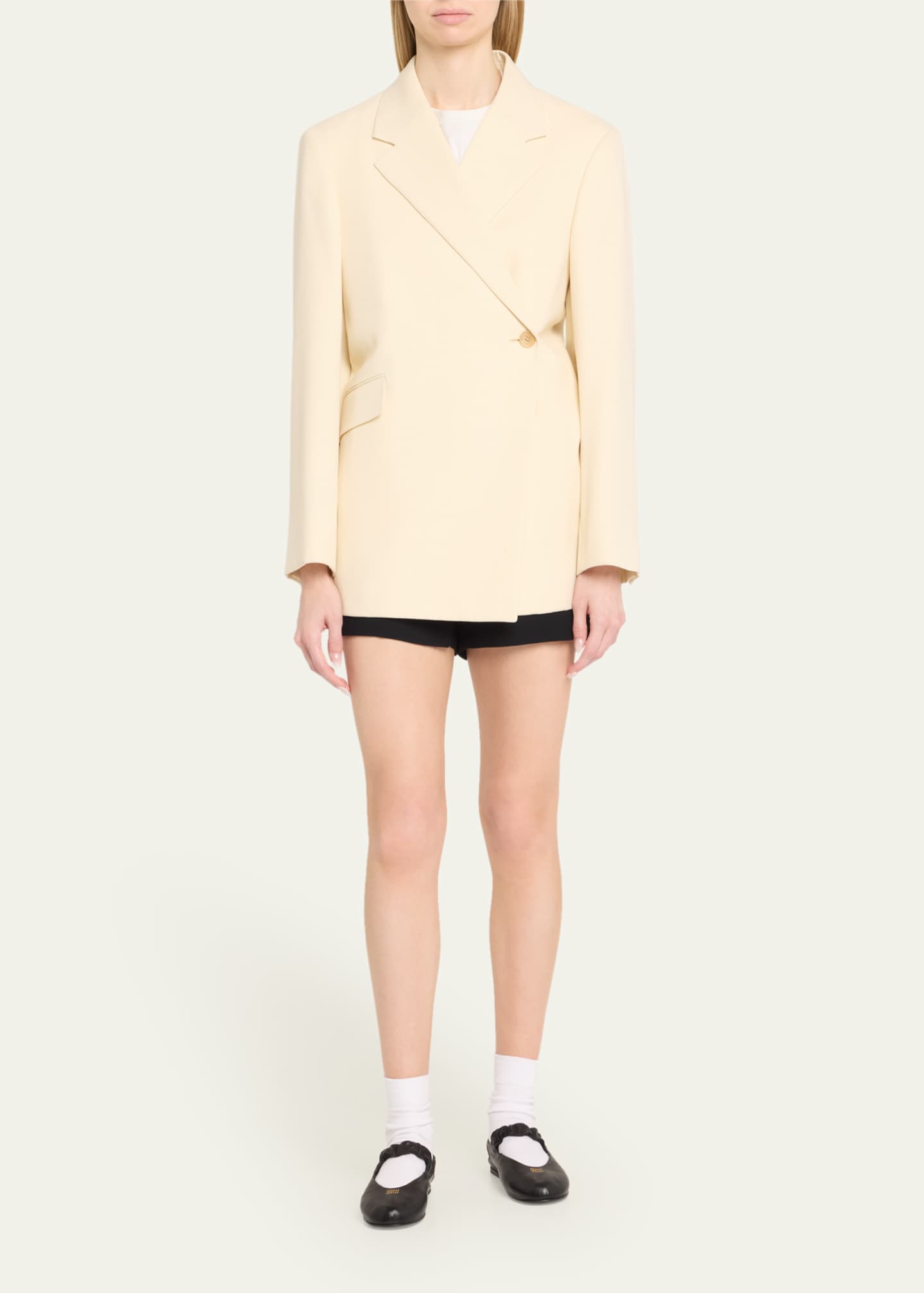 Miu Miu Leather Band Ballerina Flats Image 3 of 6