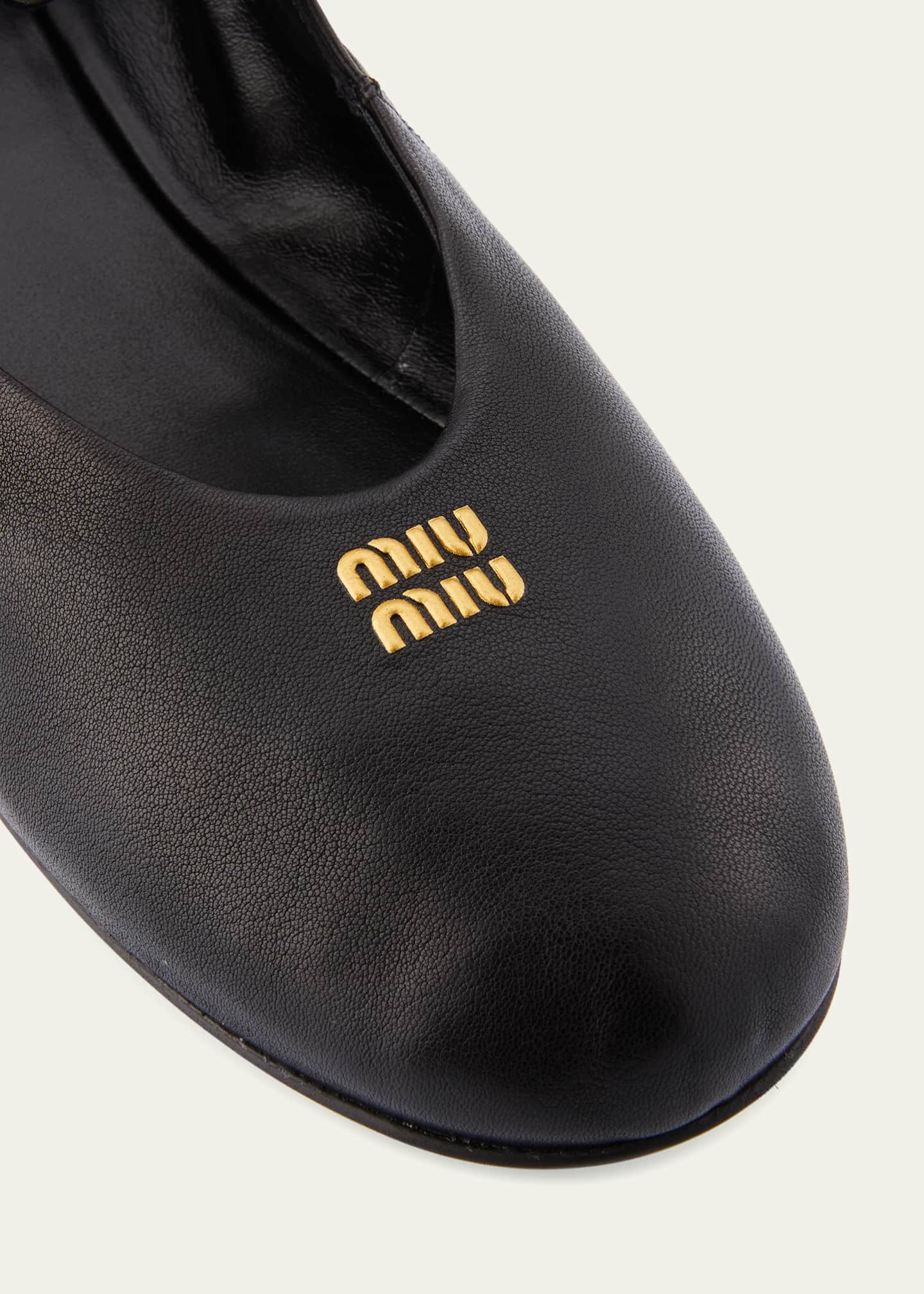 Miu Miu Leather Band Ballerina Flats Image 5 of 6