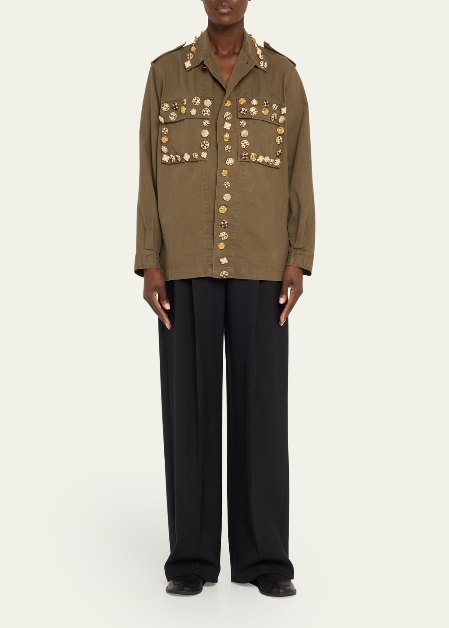 Libertine Button Luxe Vintage French Military Jacket Image 2 of 5