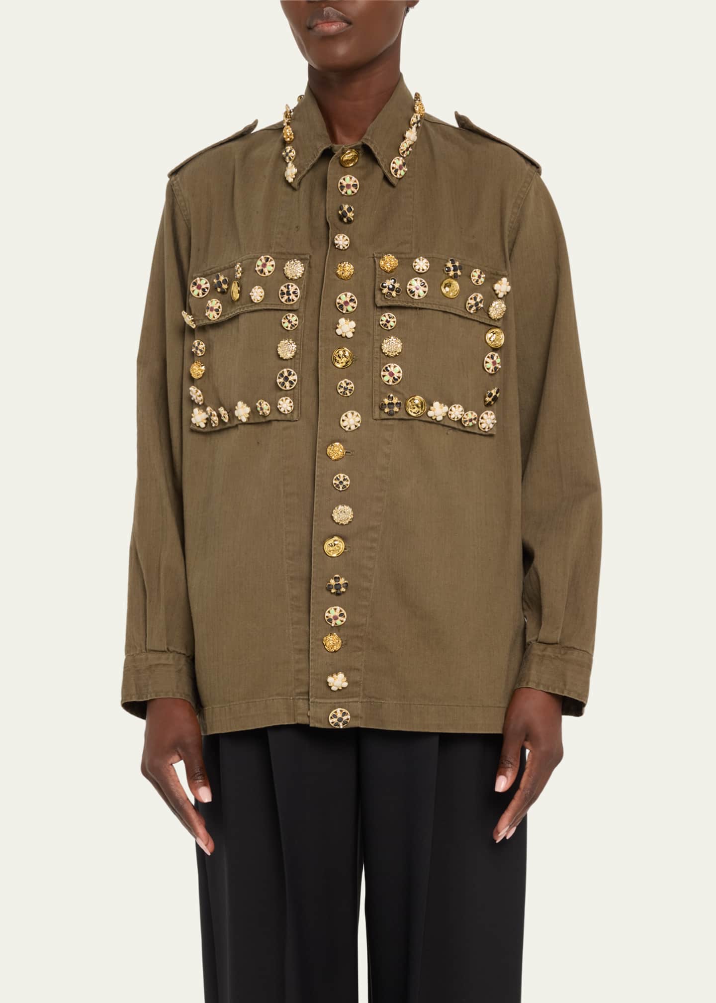 Libertine Button Luxe Vintage French Military Jacket Image 4 of 5