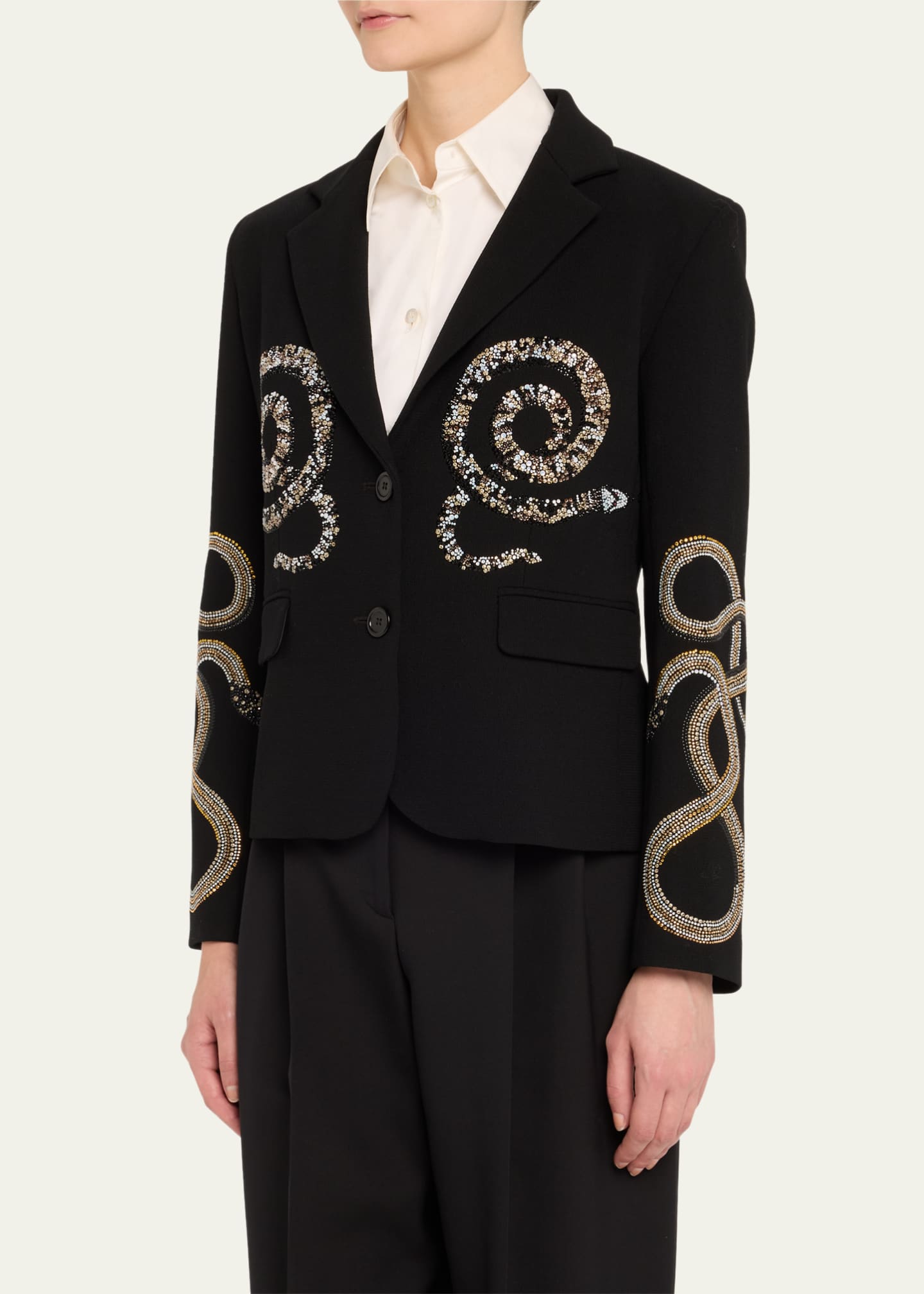 Libertine Reptilian Single-Breasted Short Blazer Image 4 of 5