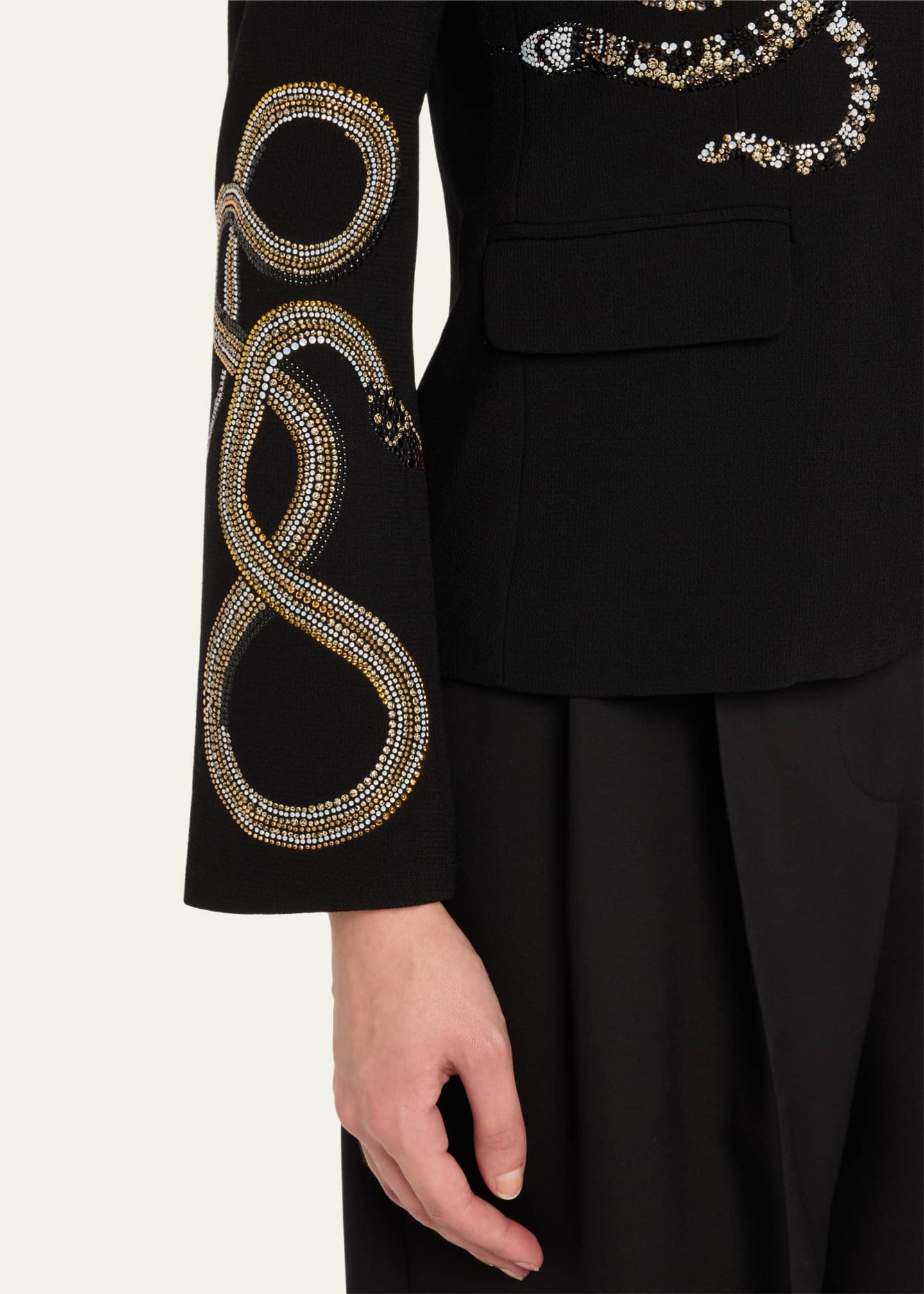 Libertine Reptilian Single-Breasted Short Blazer Image 5 of 5