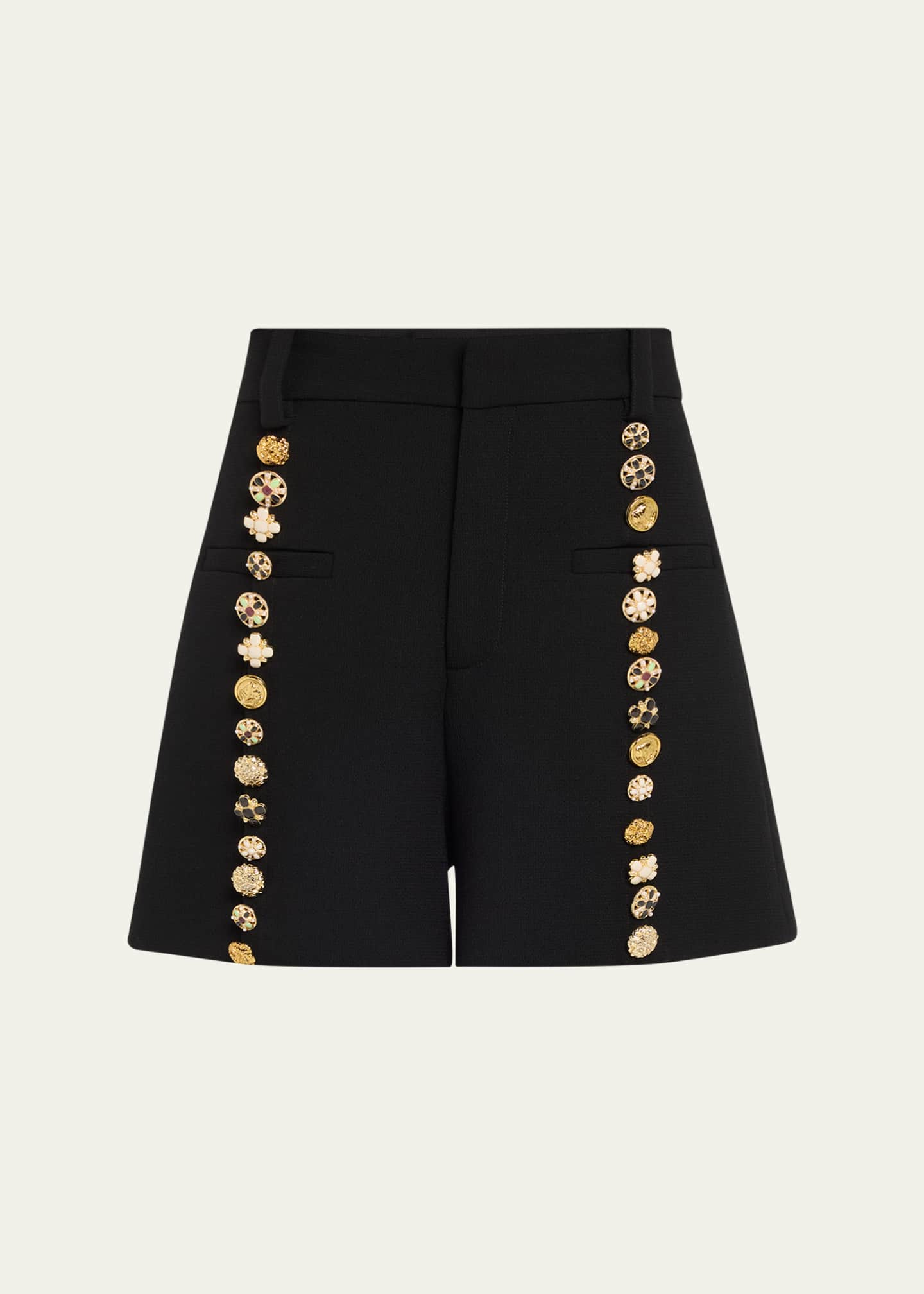 Libertine Button Luxe High Waisted Wool Shorts Image 1 of 5