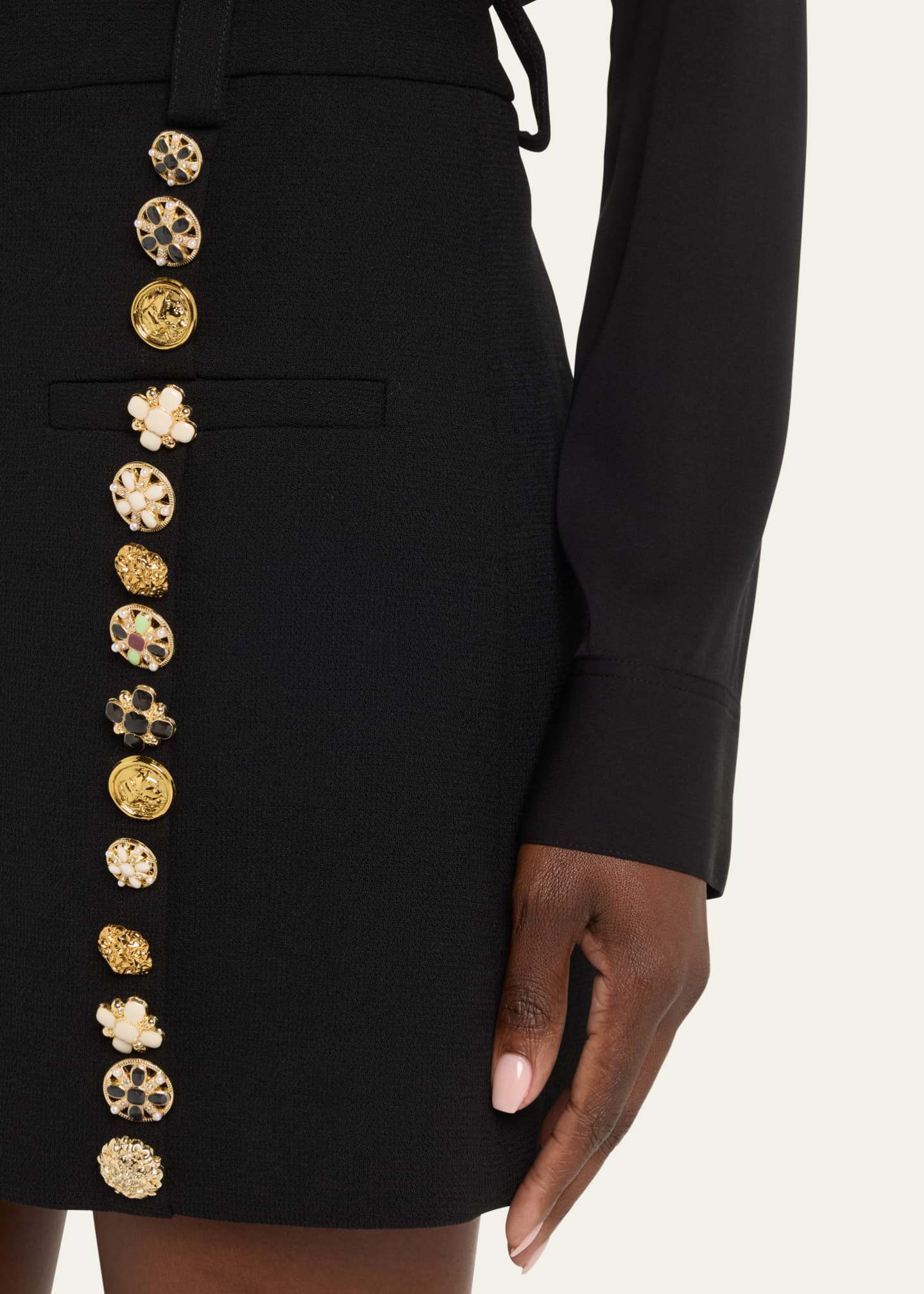 Libertine Button Luxe High Waisted Wool Shorts Image 5 of 5