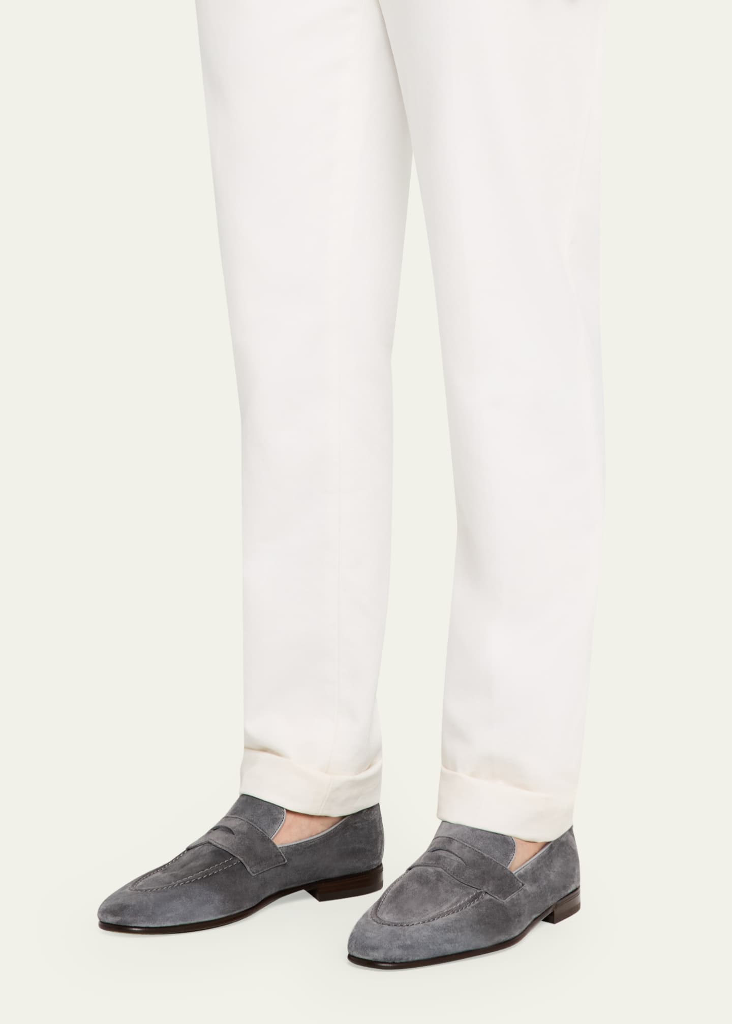 Brunello Cucinelli Men's Suede Penny Loafers Image 2 of 6