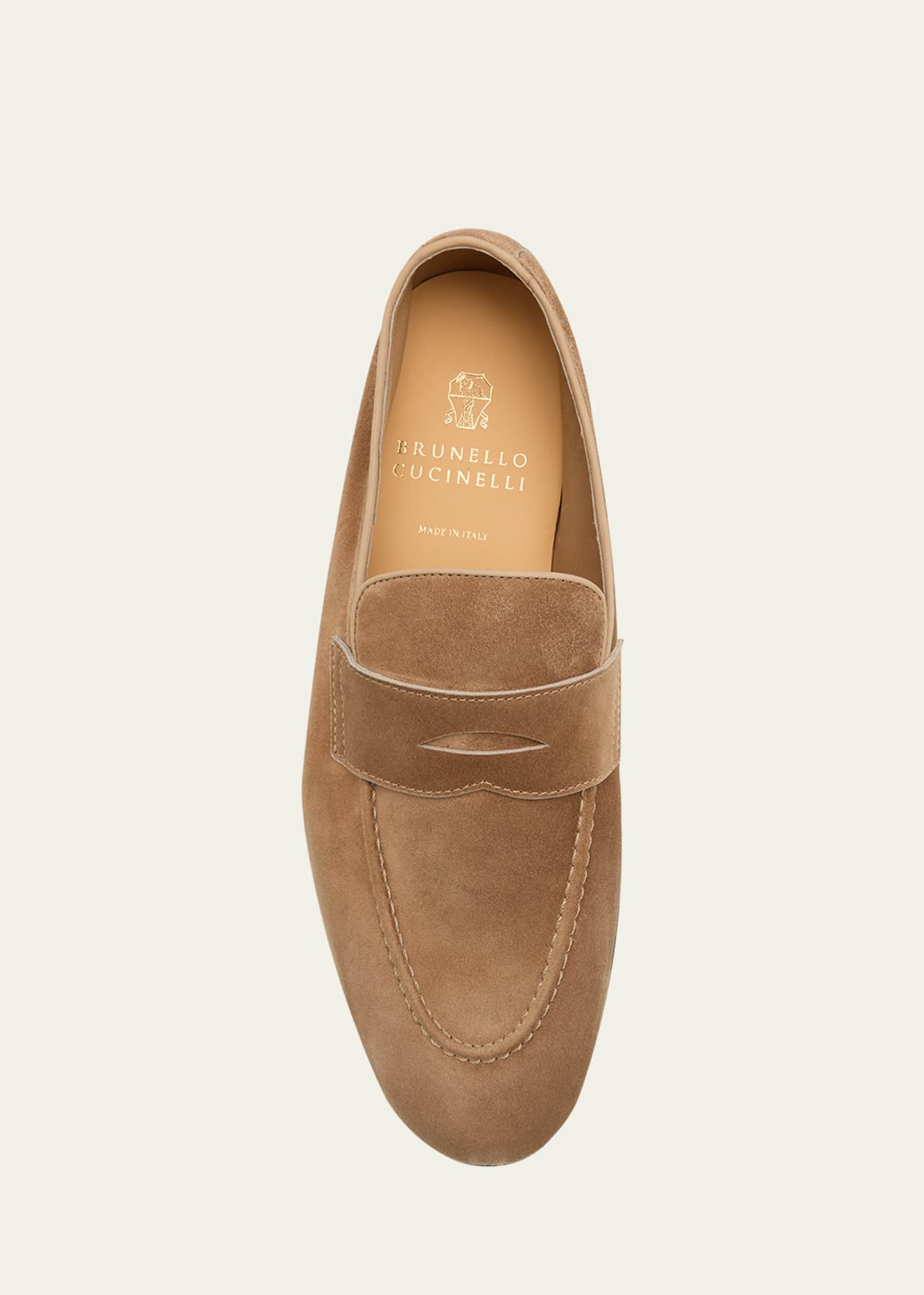 Brunello Cucinelli Men's Suede Penny Loafers Image 6 of 6