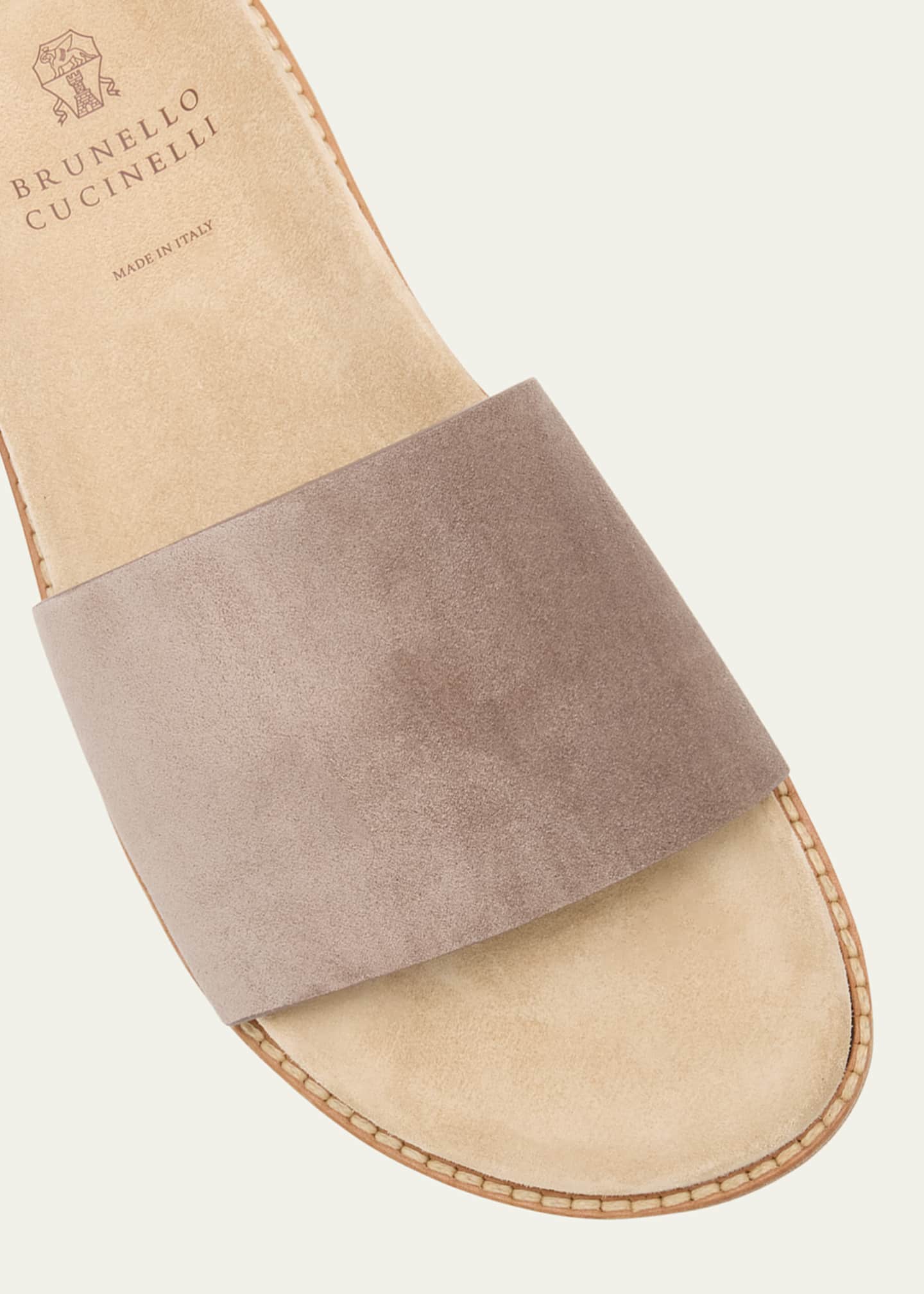 【関税込み】BRUNELLO CUCINELLI Monile' suede slides Brunello Cucinelli Men's Suede Slide Sandals - Bergdorf Goodman