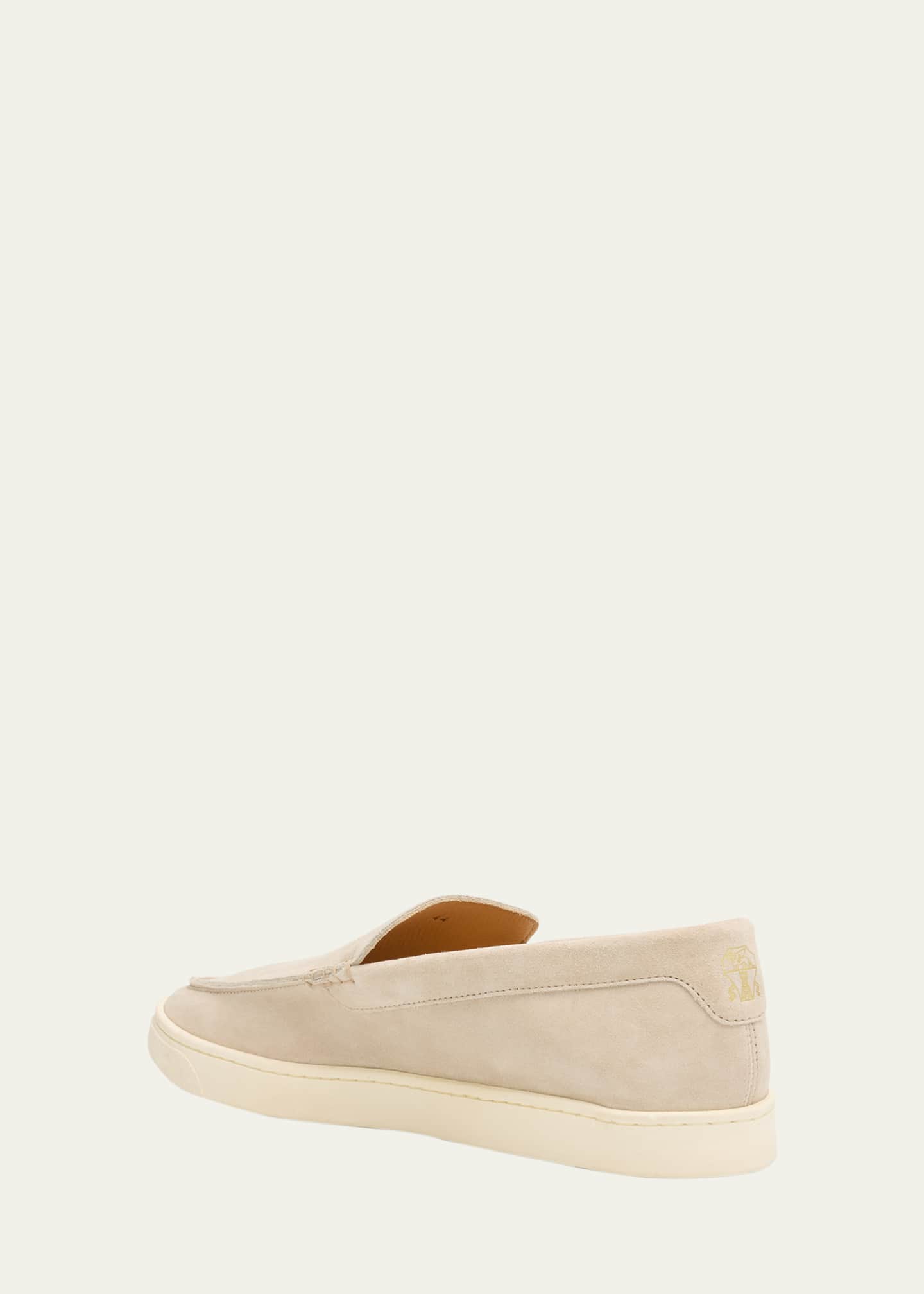 Brunello Cucinelli Men's Hybrid Venetian Suede Slip-Ons Image 4 of 6