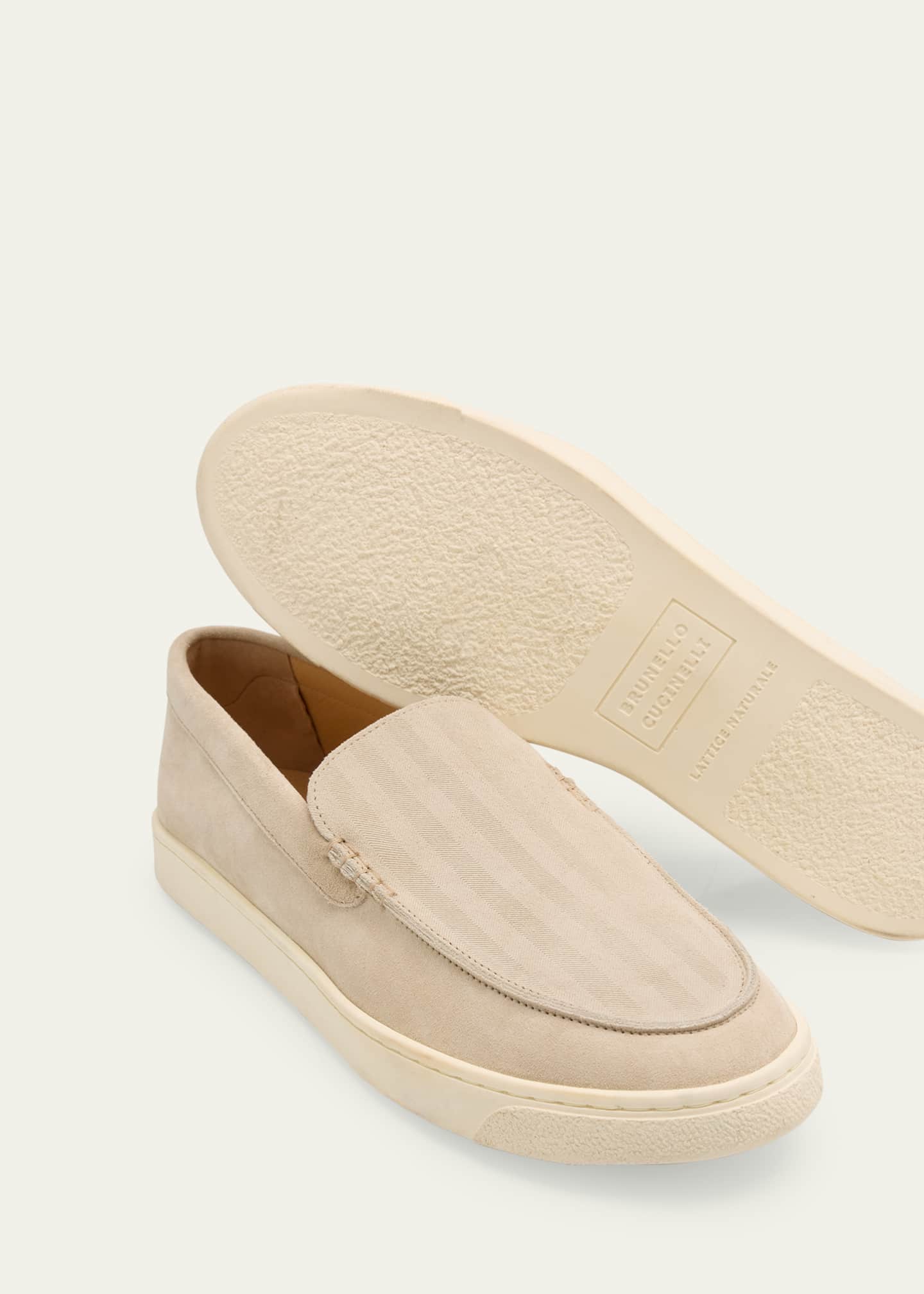 Brunello Cucinelli Men's Hybrid Venetian Suede Slip-Ons Image 6 of 6