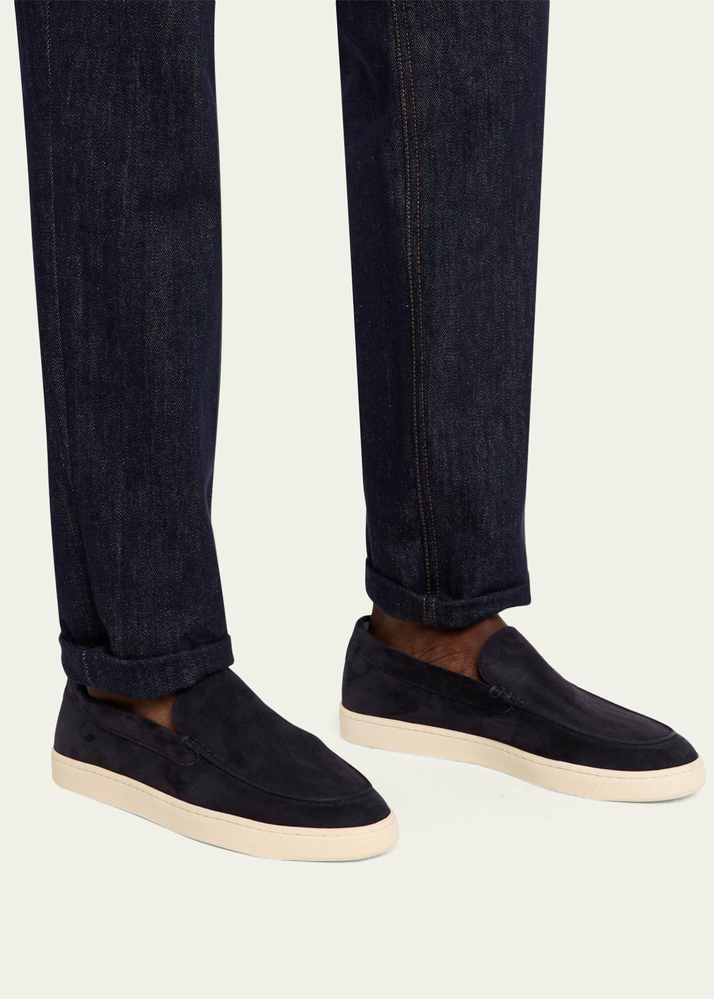 Brunello Cucinelli Men's Hybrid Venetian Suede Slip-Ons - Bergdorf