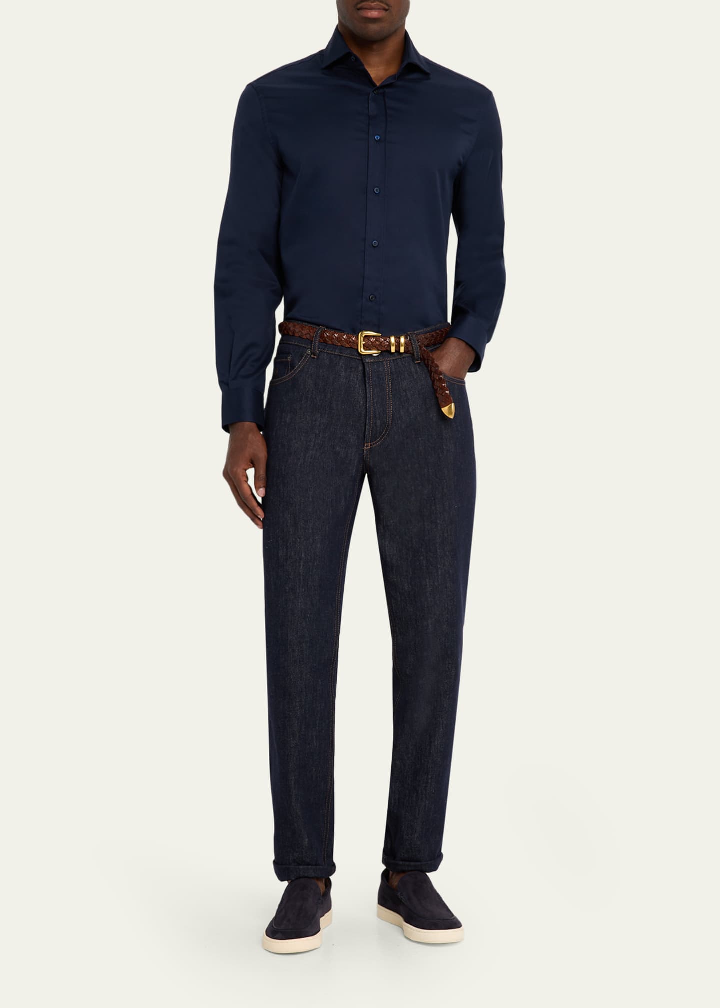 Brunello Cucinelli Men's Hybrid Venetian Suede Slip-Ons - Bergdorf