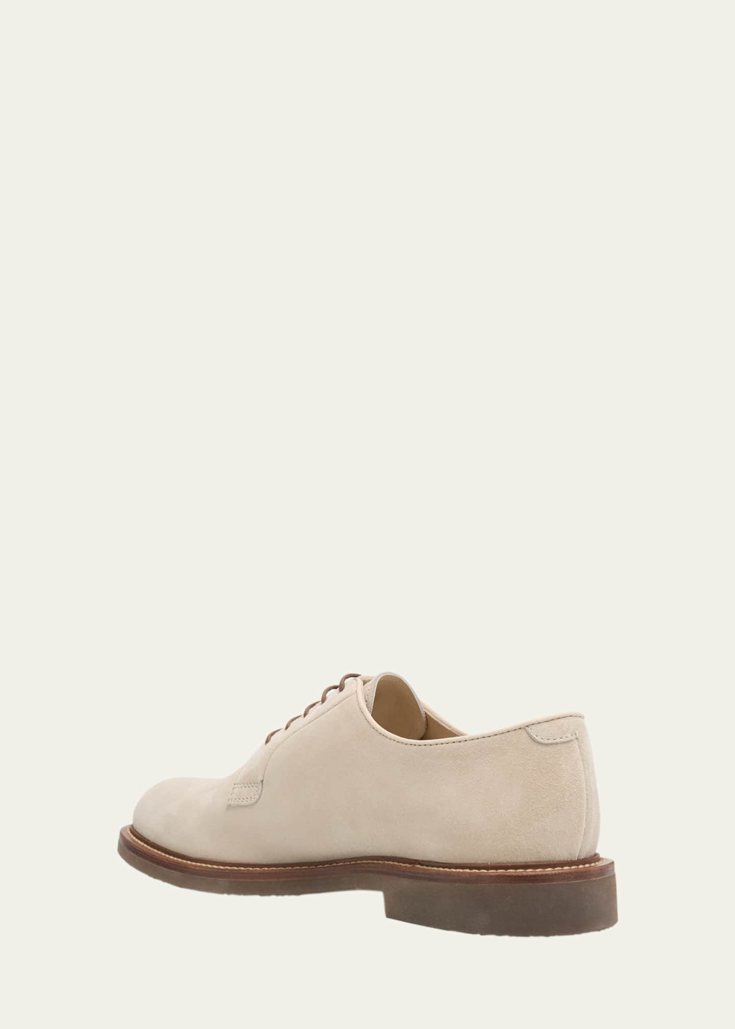 Brunello Cucinelli Men's Suede Derby Shoes Image 4 of 6