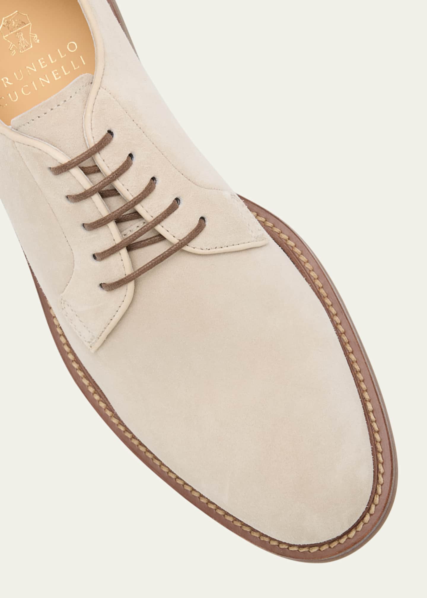 Brunello Cucinelli Men's Suede Derby Shoes Image 5 of 6