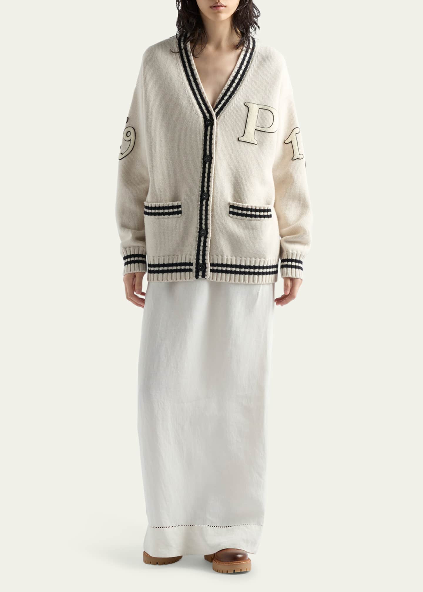全国どこでも送料無料！ Cashmere Wool Oversized Prada Cardigan Goodman Bergdorf - トップス