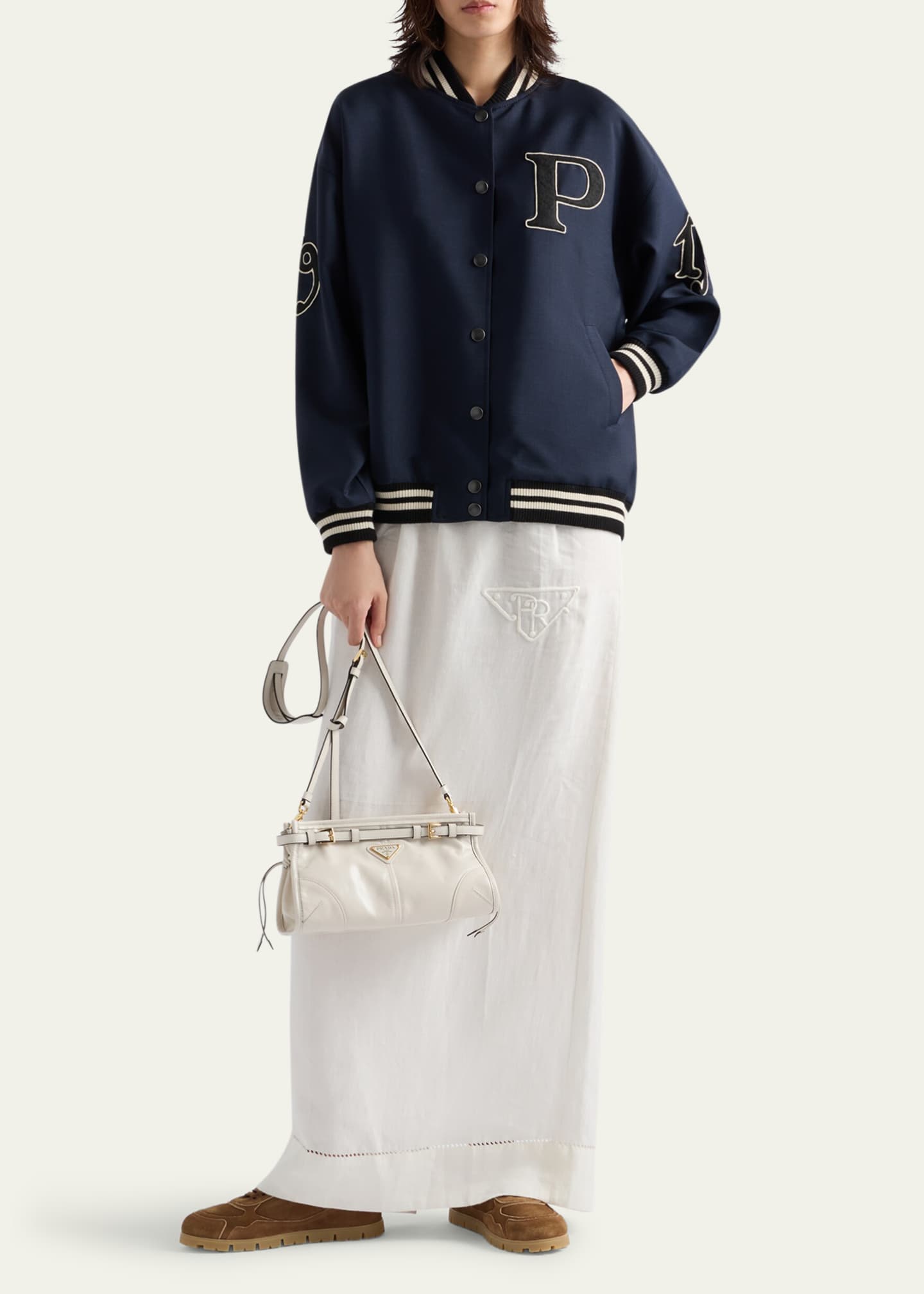Prada Oversized Kid Mohair Bomber Jacket Image 2 of 4
