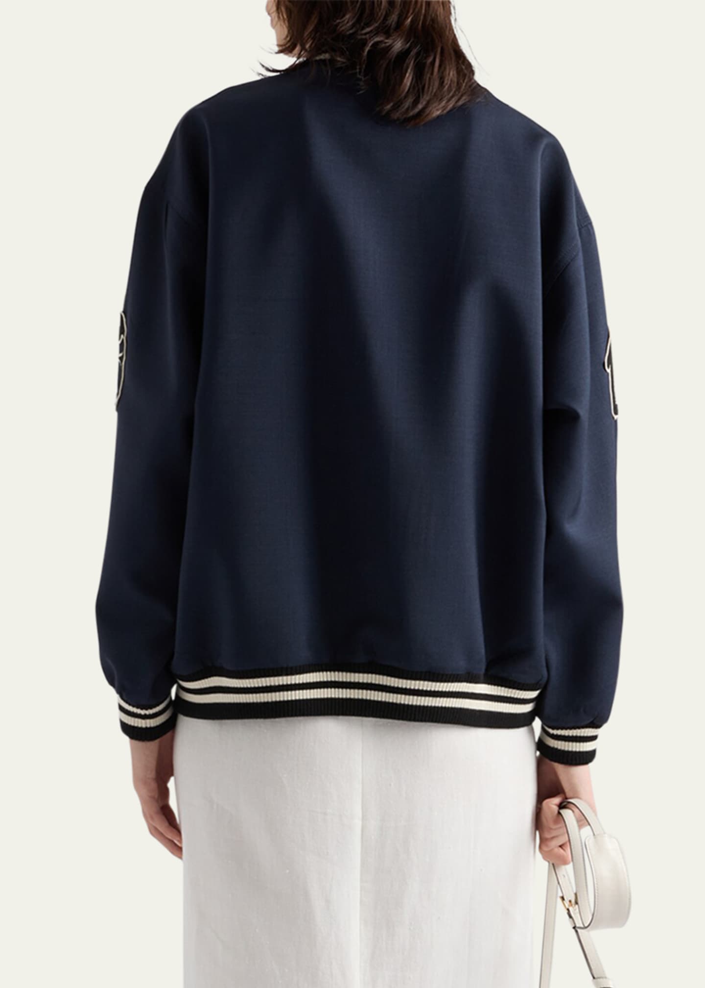 Prada Oversized Kid Mohair Bomber Jacket Image 3 of 4