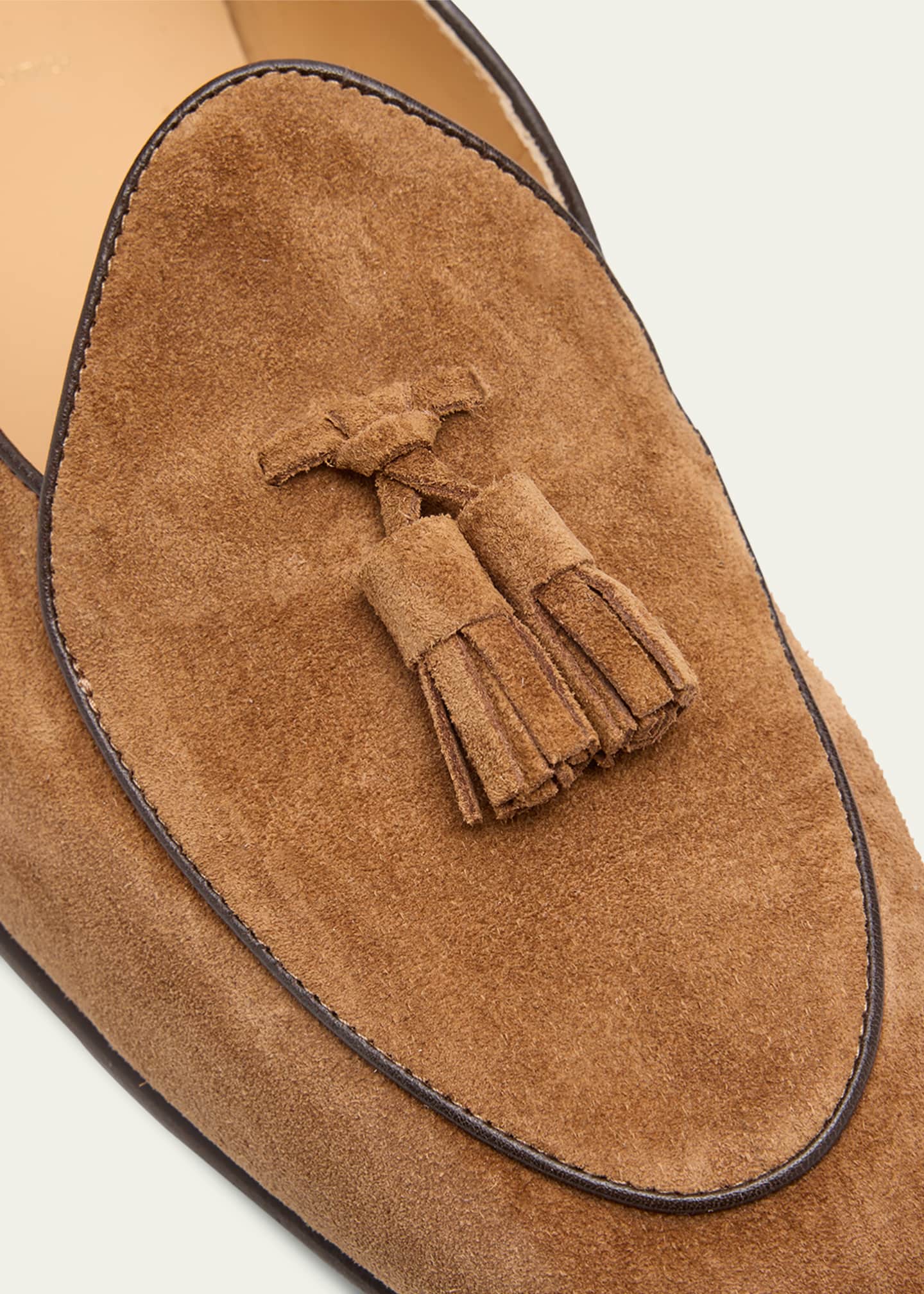 Brunello Cucinelli Men's Suede Belgian Tassel Loafers Image 6 of 6