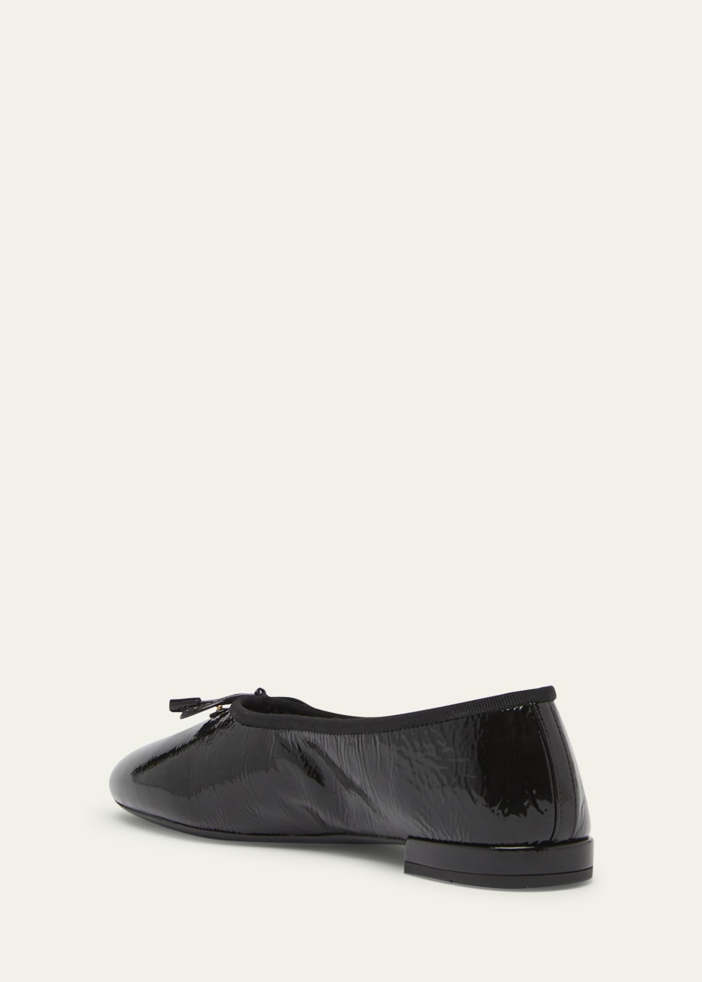 Leather Bow Ballerina Flats