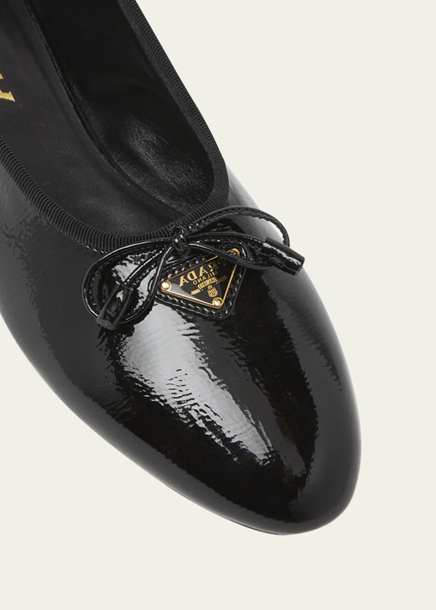 Prada Leather Bow Ballerina Flats Image 3 of 3