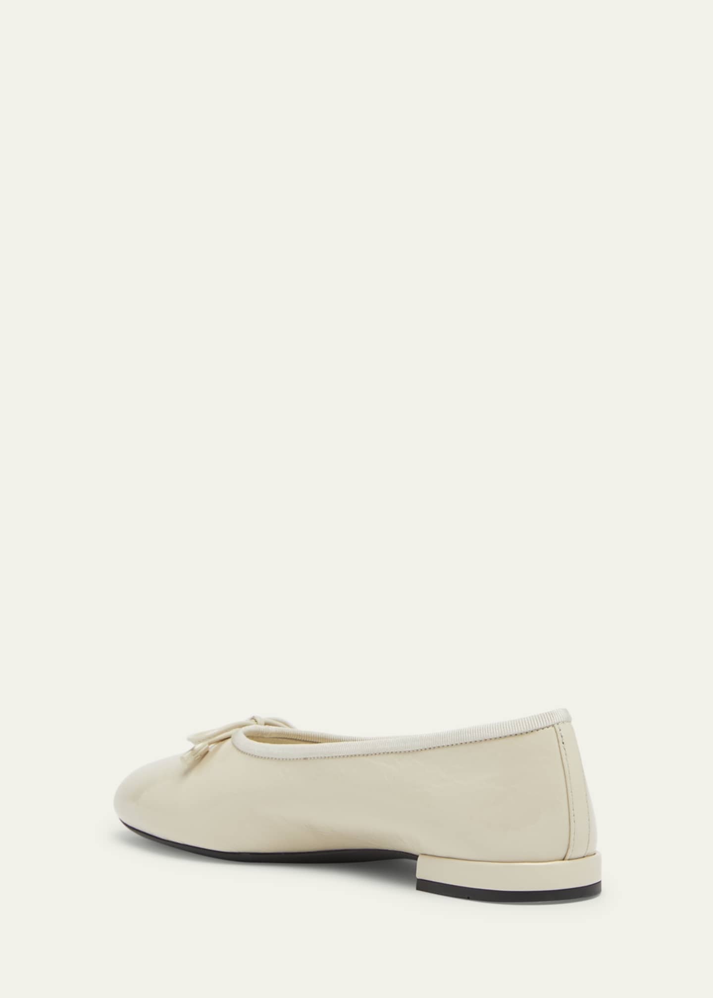 Leather Bow Ballerina Flats
