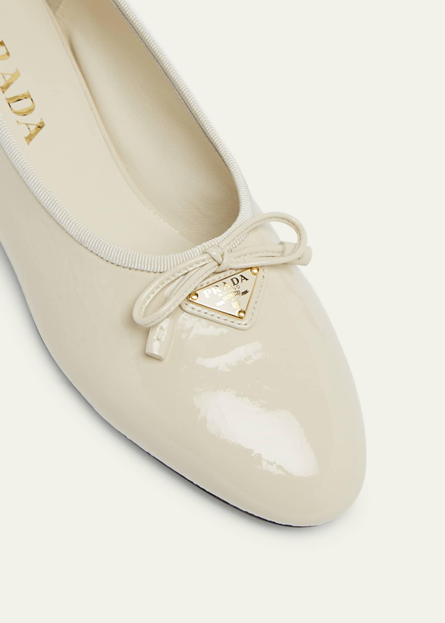 Leather Bow Ballerina Flats