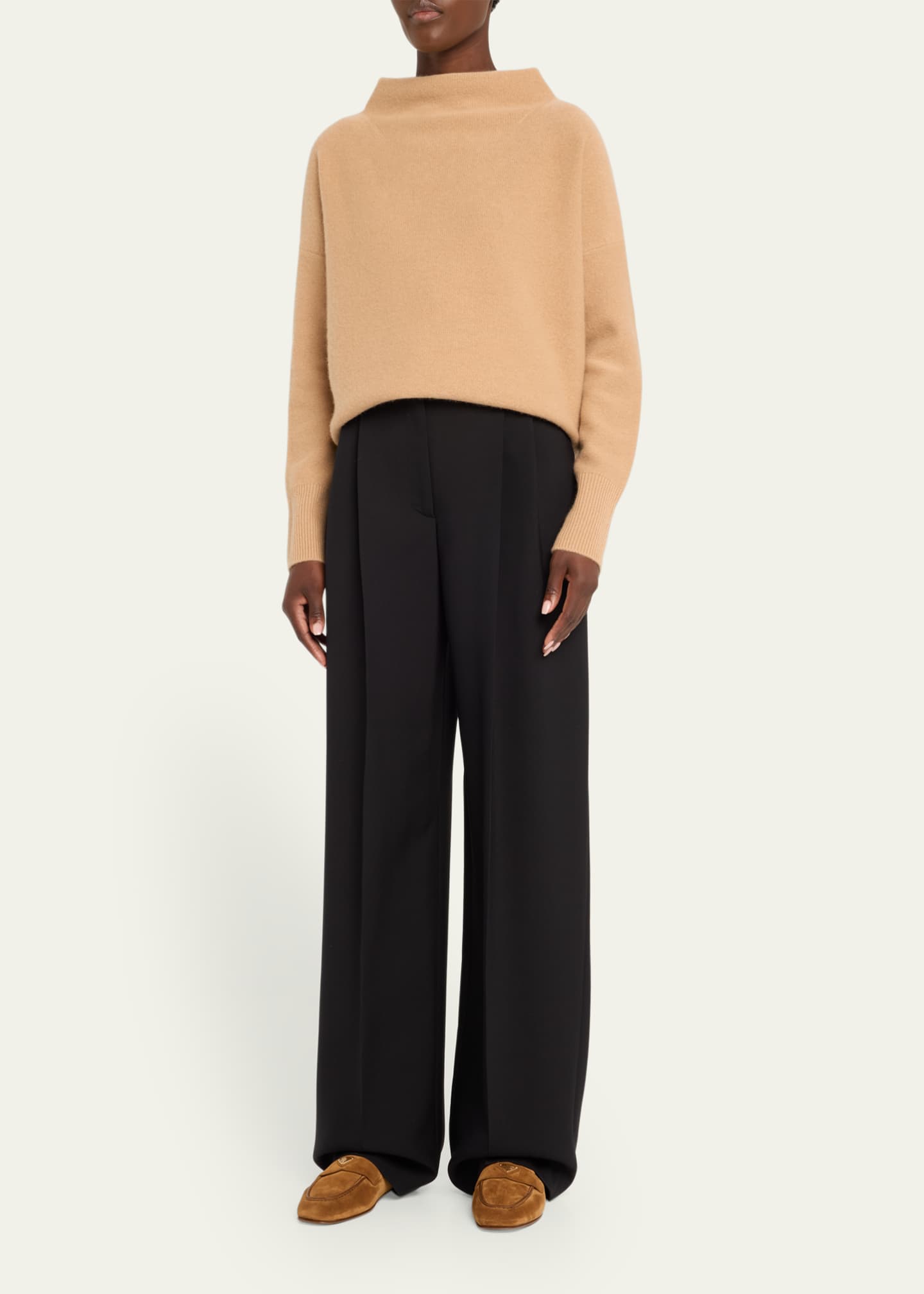 Prada Logo Suede Loafer Mules Image 3 of 6