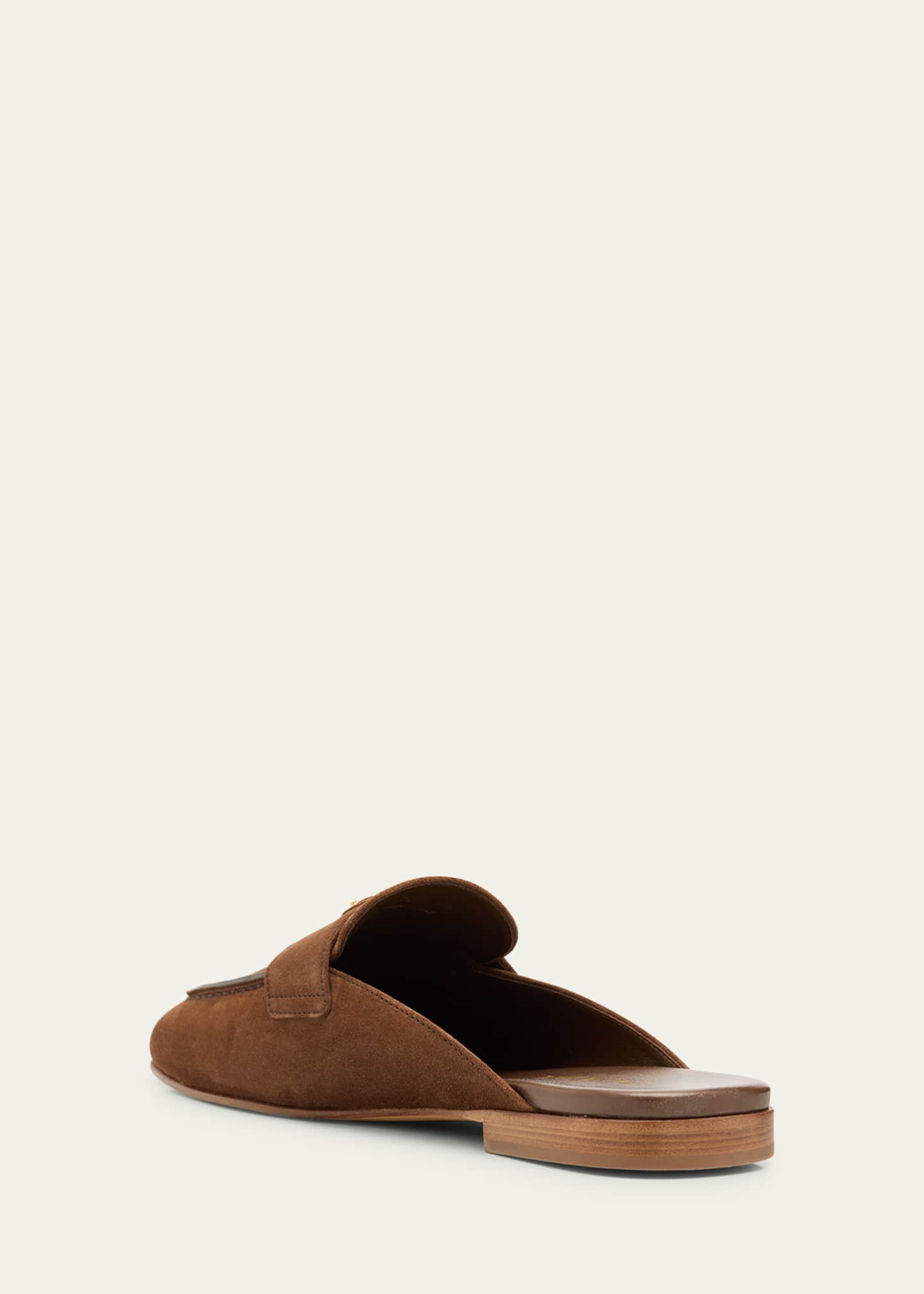Prada Logo Suede Loafer Mules Image 4 of 6