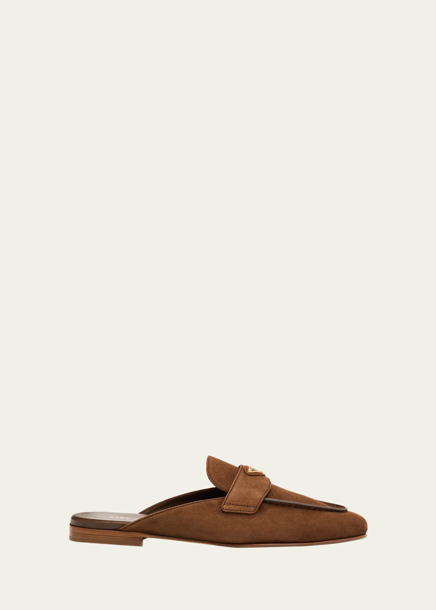 Prada Logo Suede Loafer Mules - Bergdorf Goodman