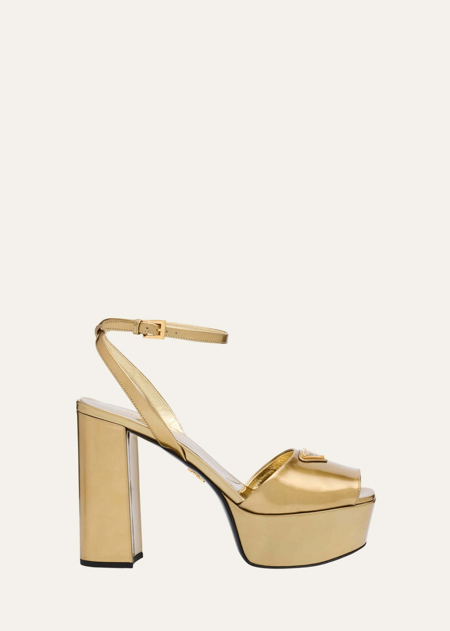 Prada metallic platform sandal new arrivals