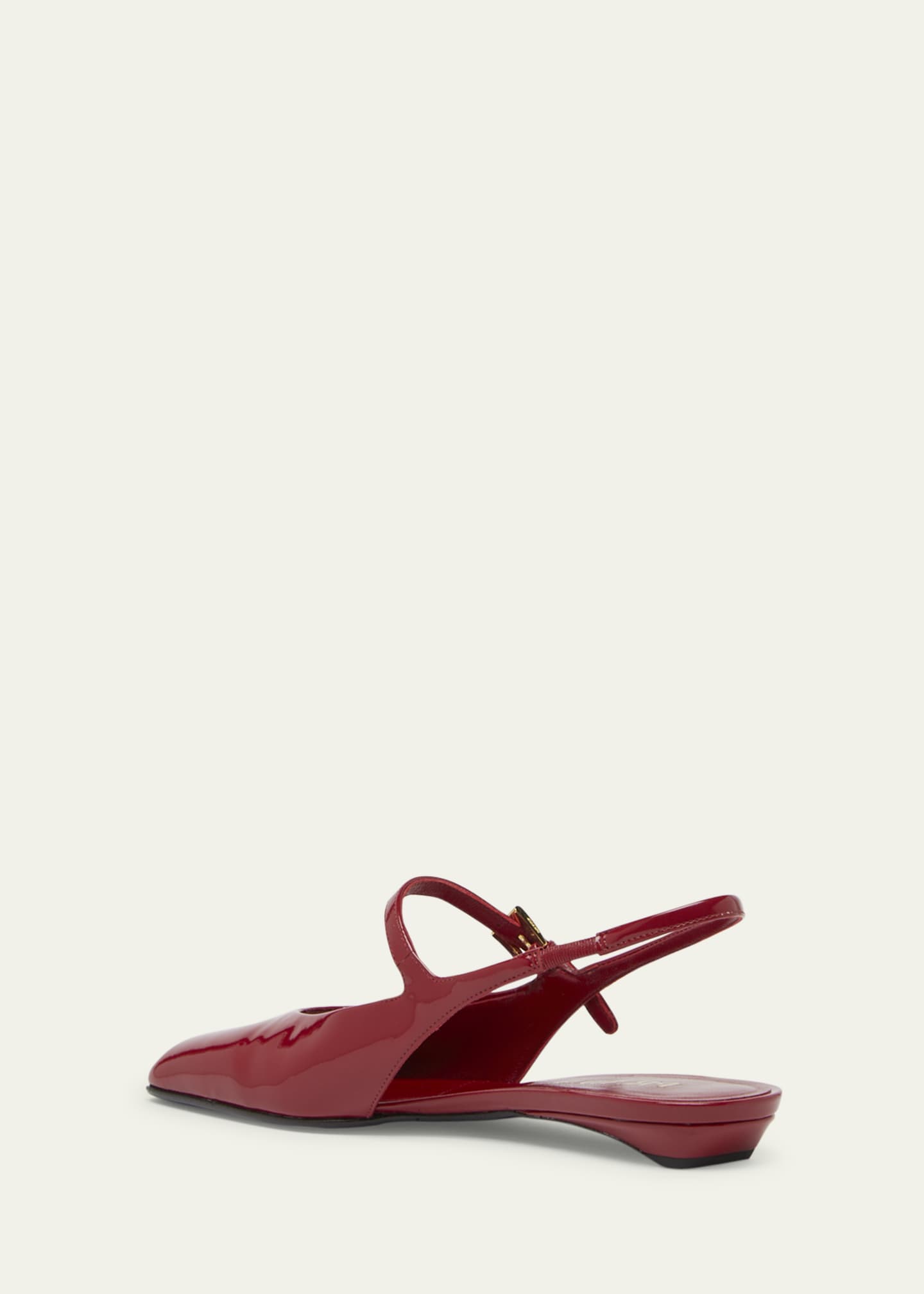 Prada Vernice Patent Leather Mary Jane Slingback Ballerina Flats Image 2 of 3