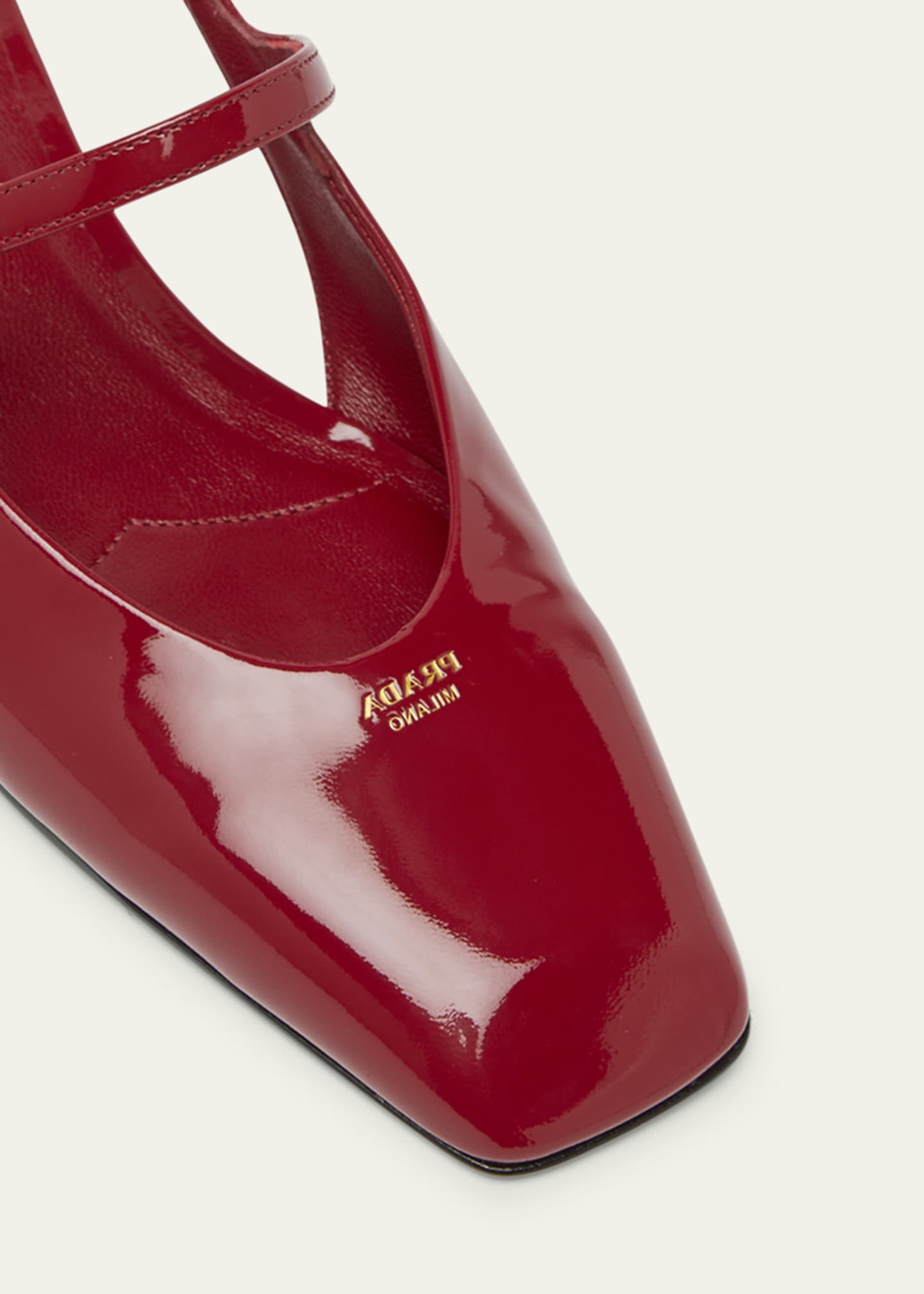 Prada Vernice Patent Leather Mary Jane Slingback Ballerina Flats Image 3 of 3