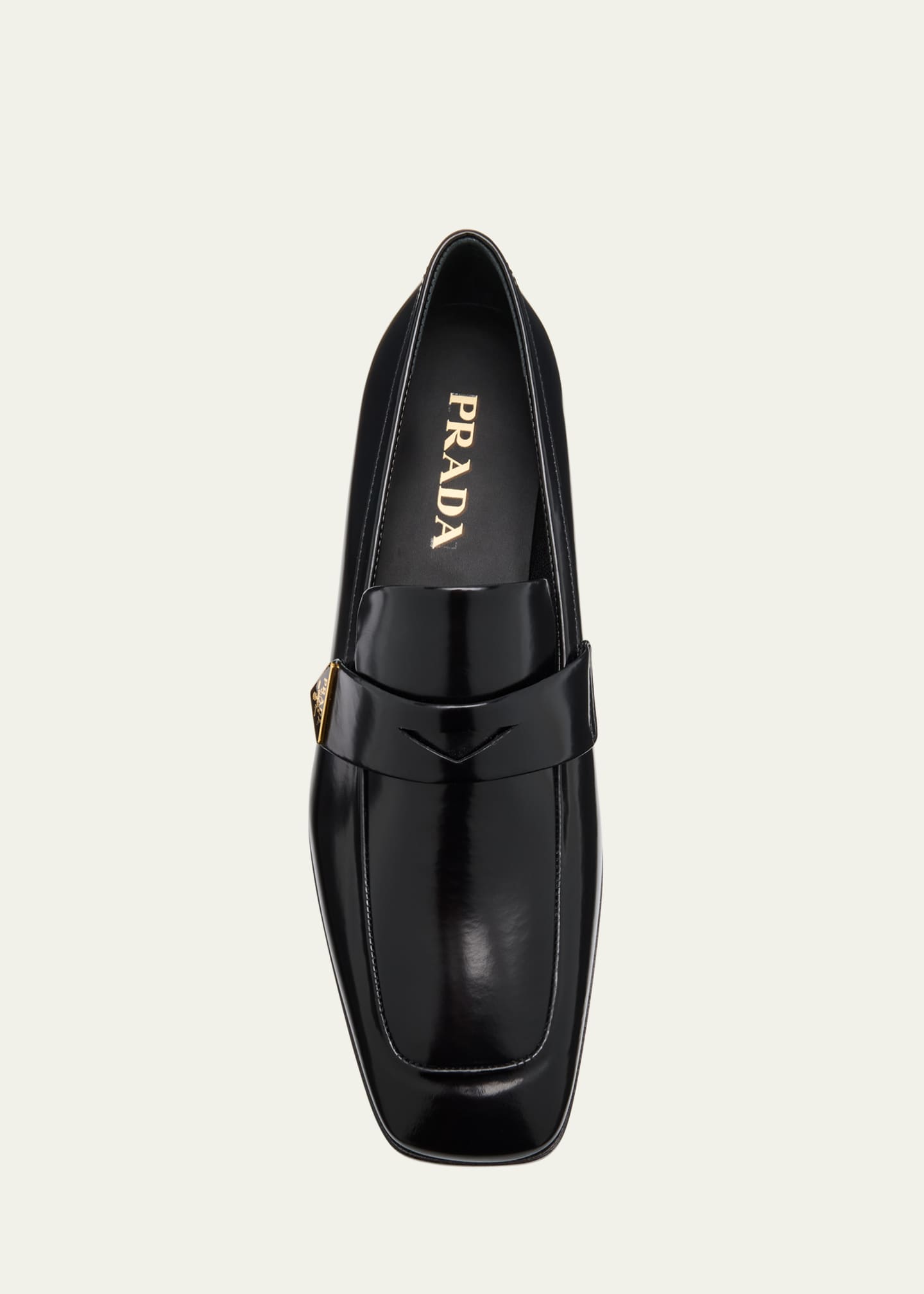 Spazzolato Leather Logo Penny Loafers