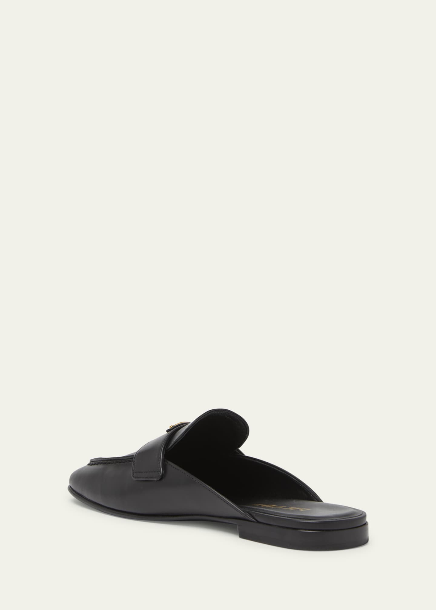 Prada Vitello Leather Logo Mule Loafers Image 2 of 3