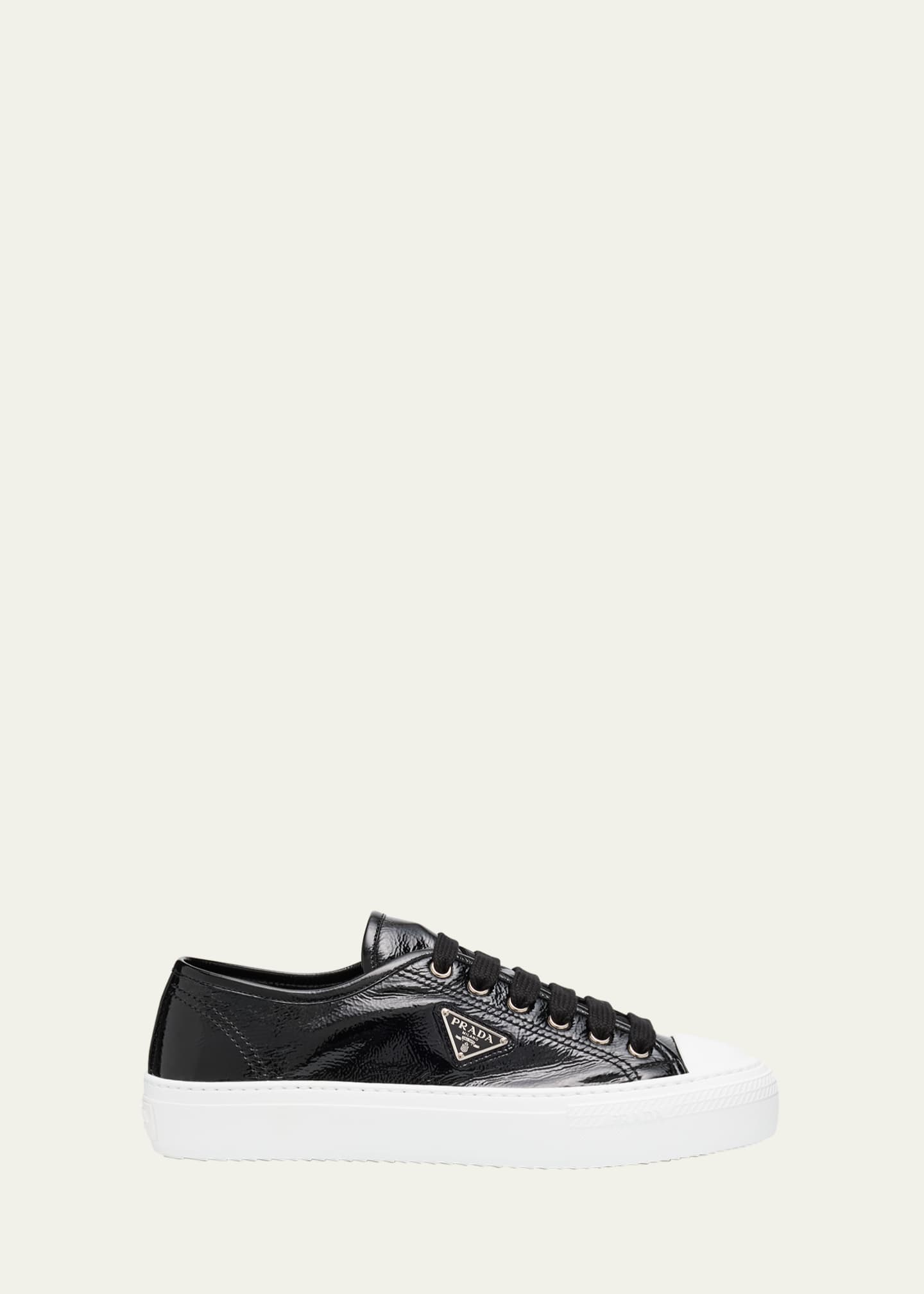 Prada Smash Naplak Leather Triangle Logo Low-Top Sneakers Image 1 of 6