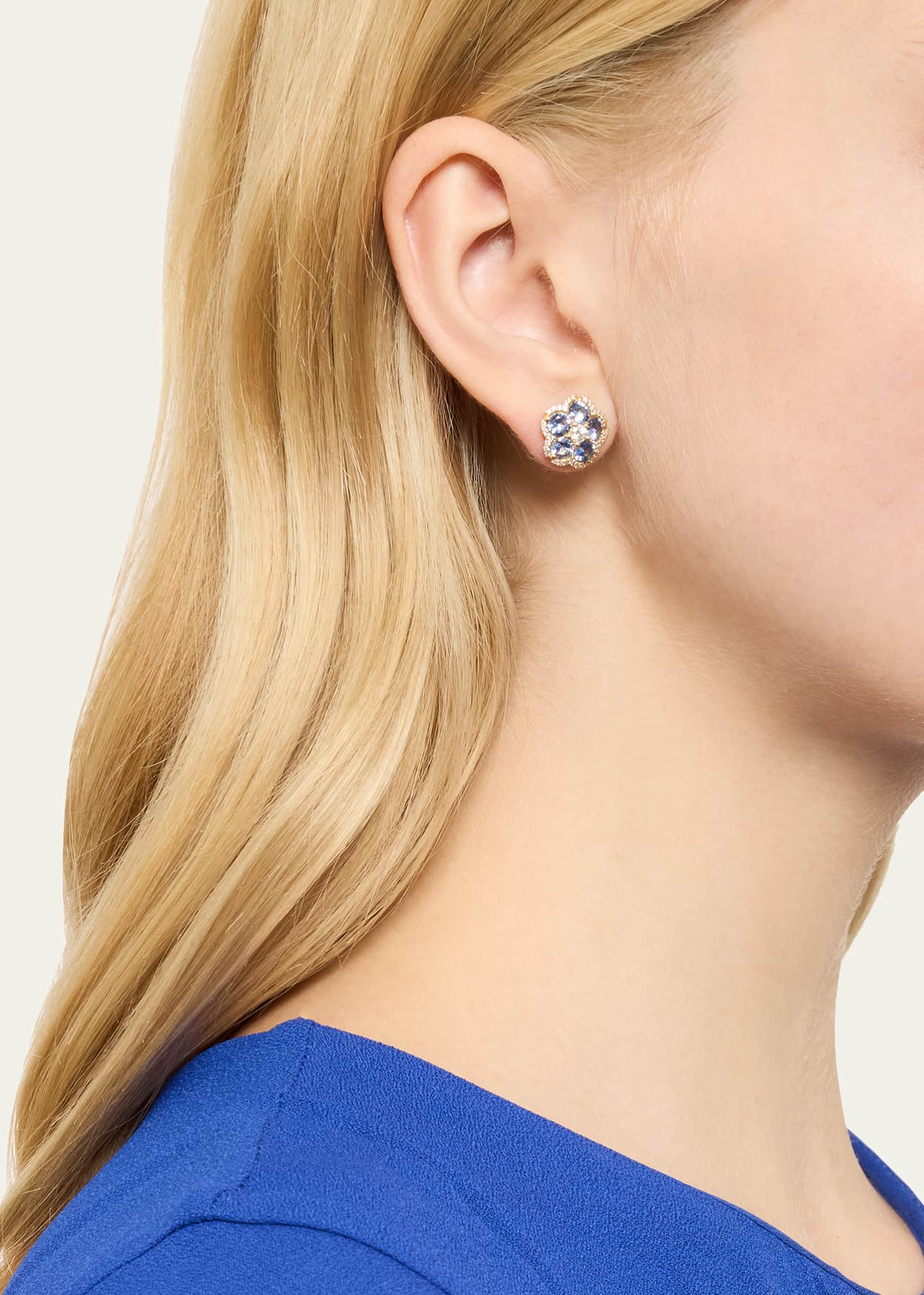 Paul Morelli Wild Child Sapphire and Diamond Stud Earrings Image 2 of 4