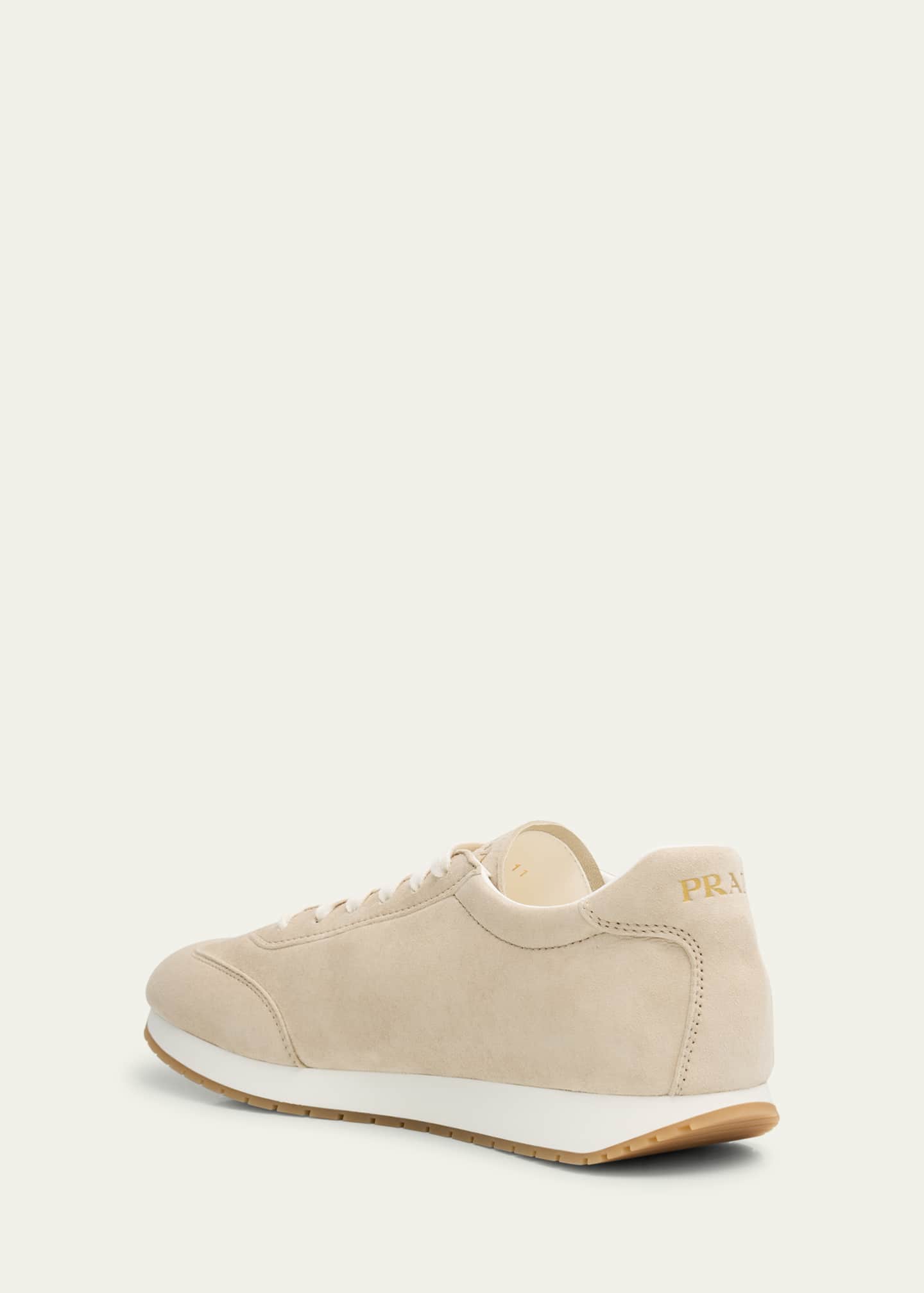 Prada Men's Rank Suede T-Toe Retro Runner Sneakers Image 4 of 6