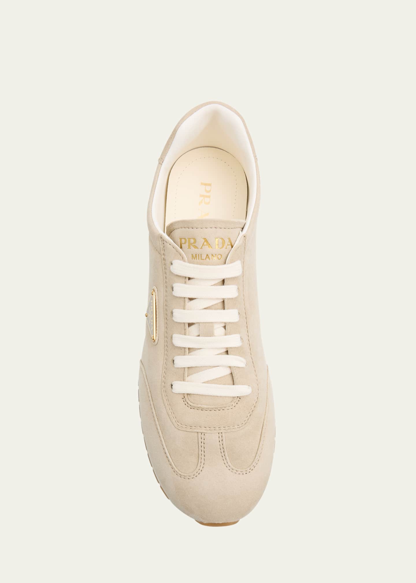 Prada Men's Rank Suede T-Toe Retro Runner Sneakers Image 6 of 6