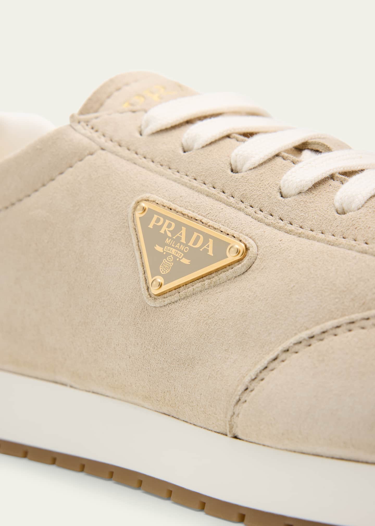 Prada Men's Rank Suede T-Toe Retro Runner Sneakers Image 5 of 6