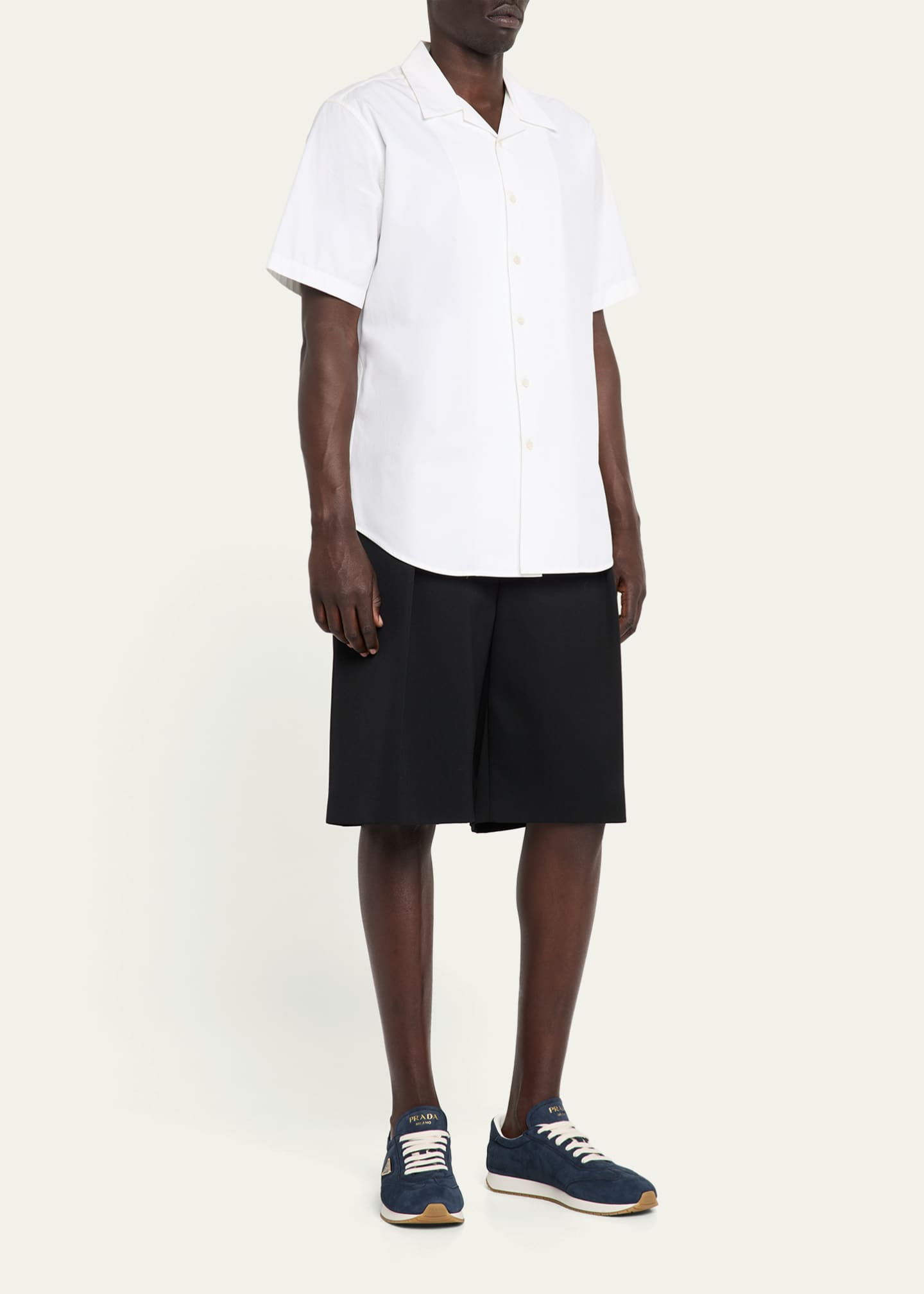 Prada Men's Rank Suede T-Toe Retro Runner Sneakers Image 3 of 6