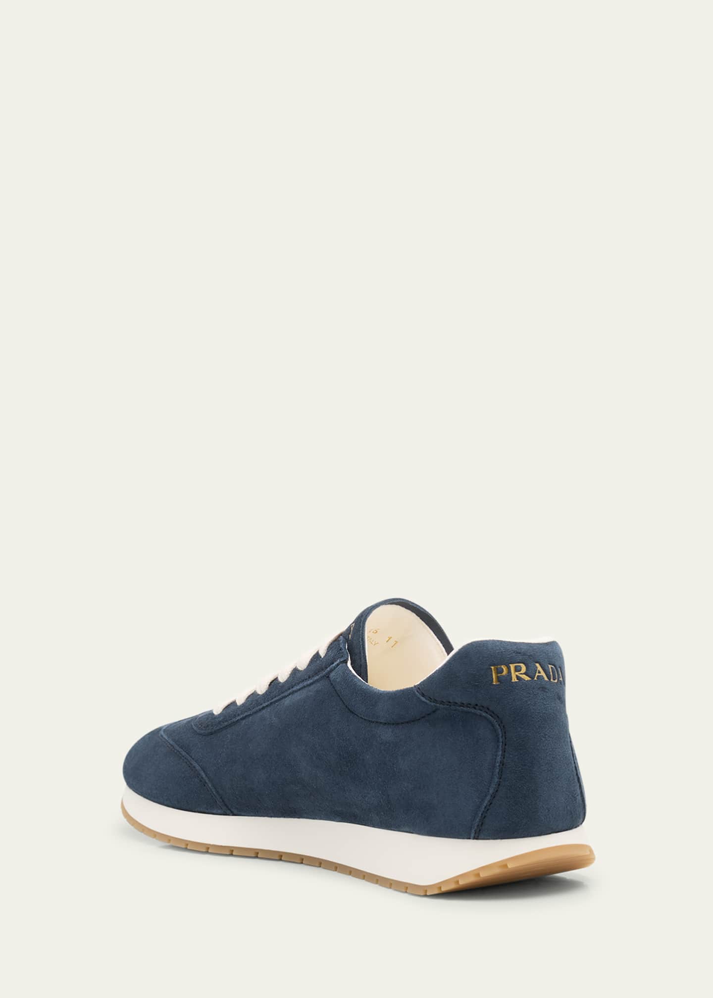 Prada Men's Rank Suede T-Toe Retro Runner Sneakers Image 4 of 6