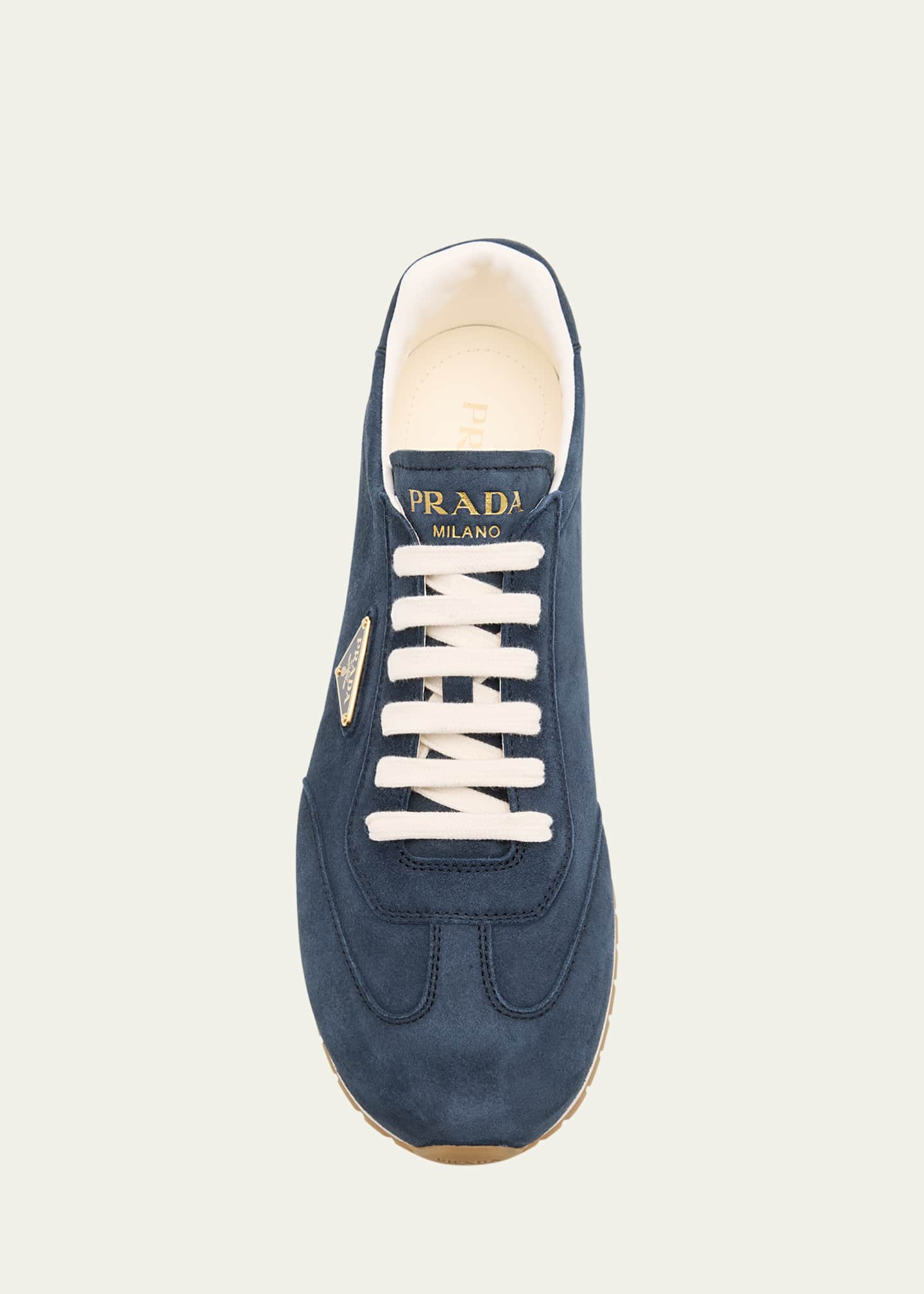 Prada Men's Rank Suede T-Toe Retro Runner Sneakers Image 6 of 6