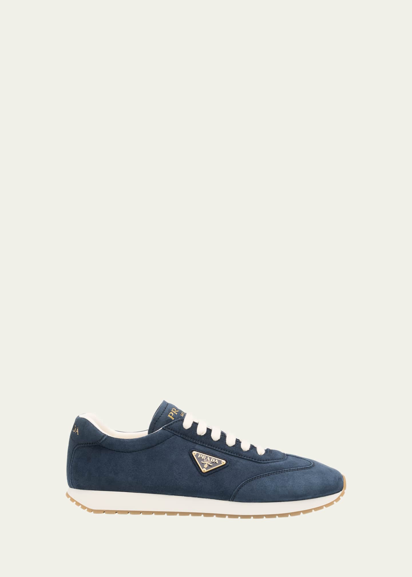 Prada Men's Rank Suede T-Toe Retro Runner Sneakers Image 1 of 6