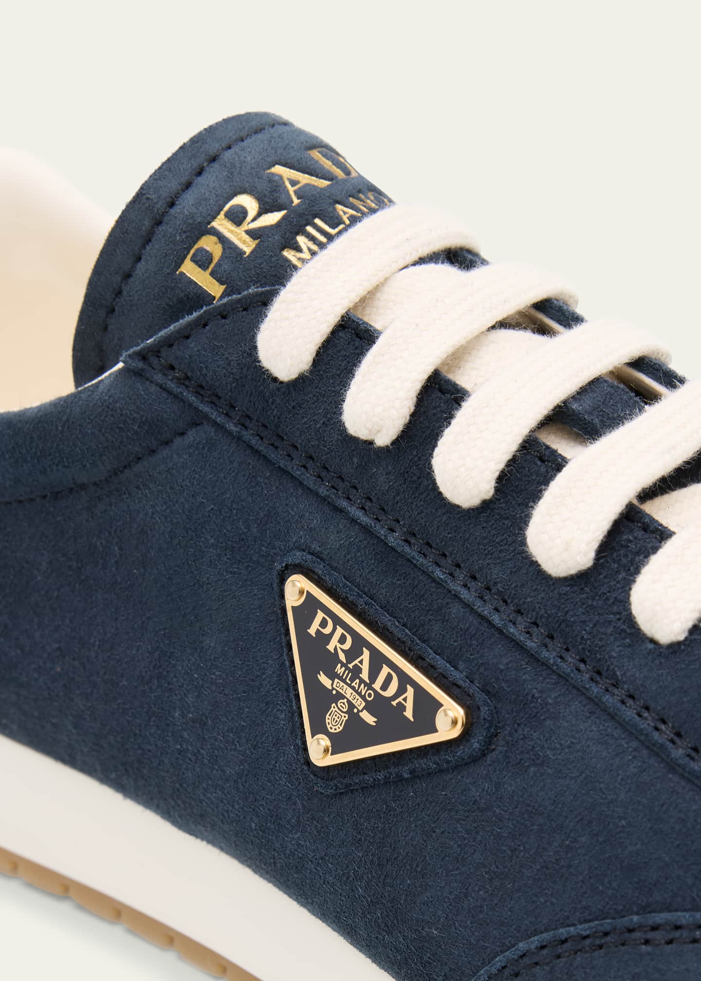Prada Men's Rank Suede T-Toe Retro Runner Sneakers Image 5 of 6