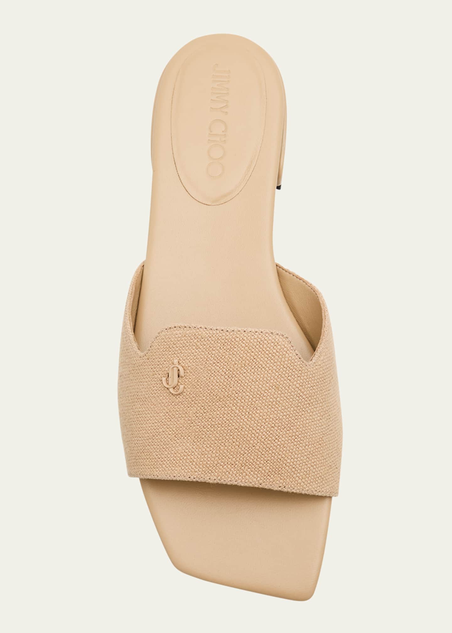 Jimmy Choo Dina Linen Flat Slide Style Image 6 of 6