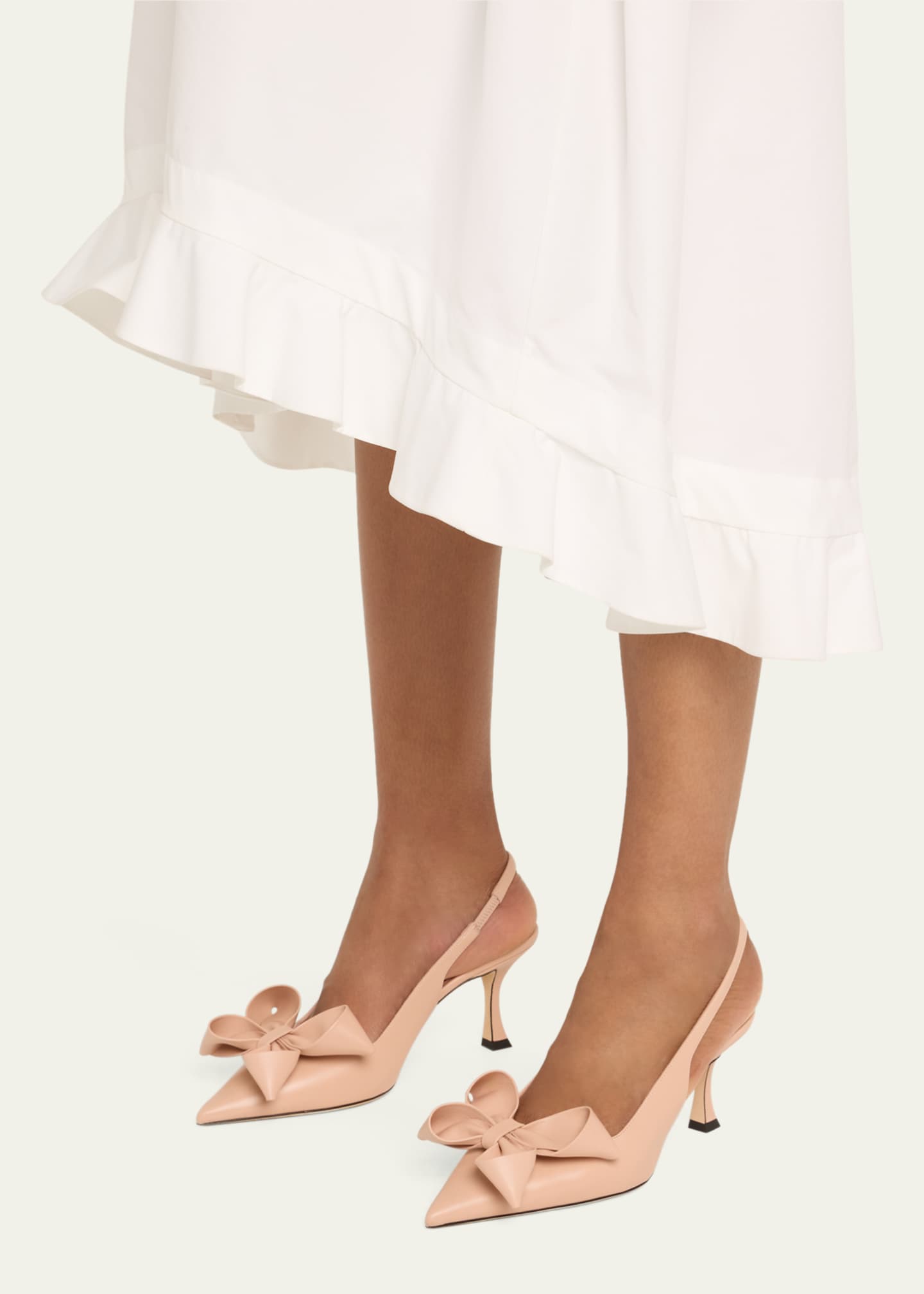 Jimmy Choo Staz Leather Bow Slingback Pumps - Bergdorf Goodman