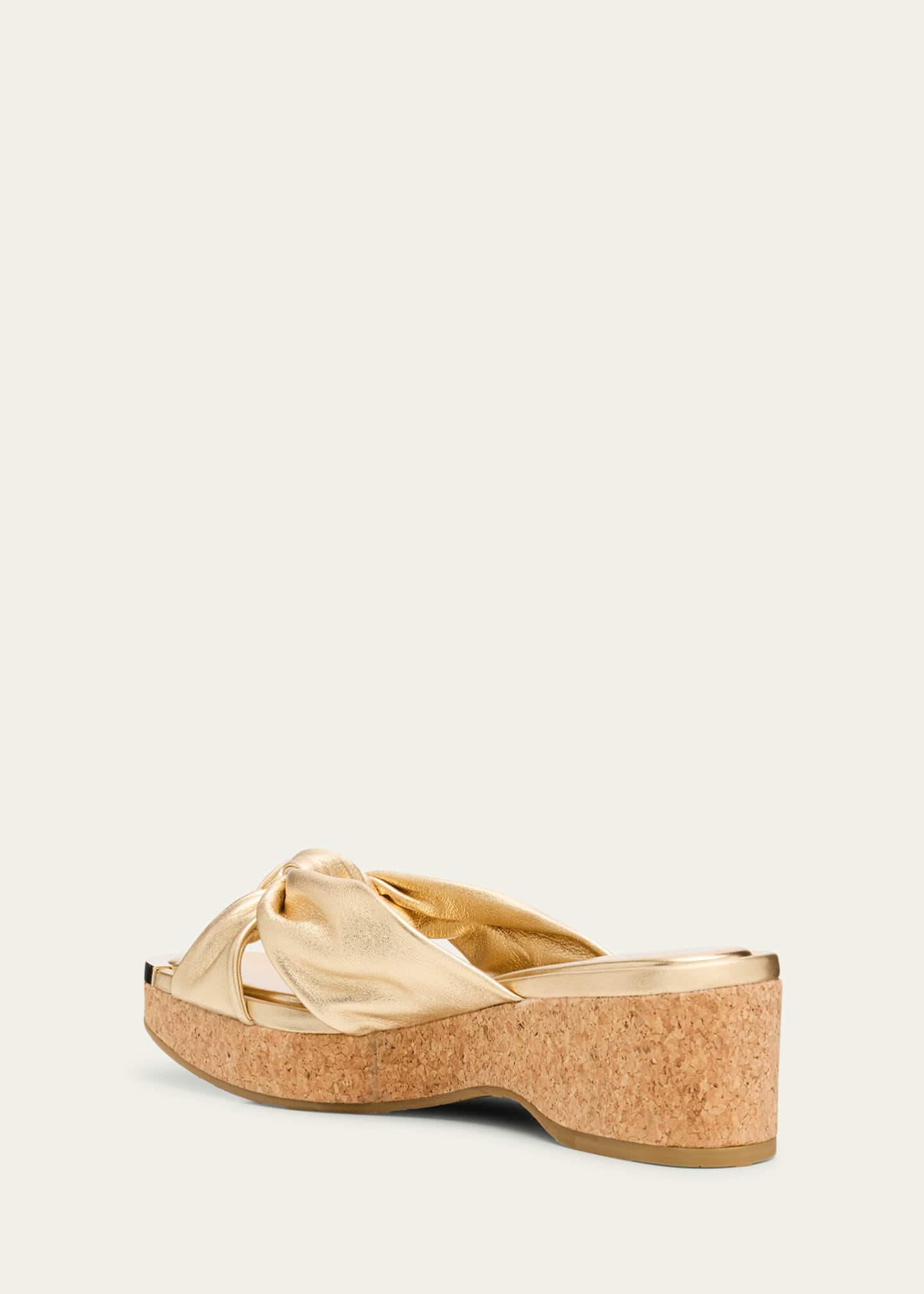 Jimmy Choo Avenue Leather Crisscross Wedge Sandals Image 4 of 6