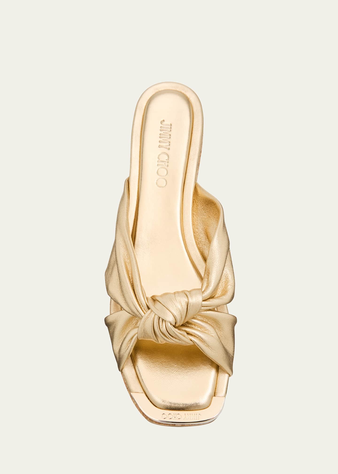 Jimmy Choo Avenue Leather Crisscross Wedge Sandals Image 6 of 6